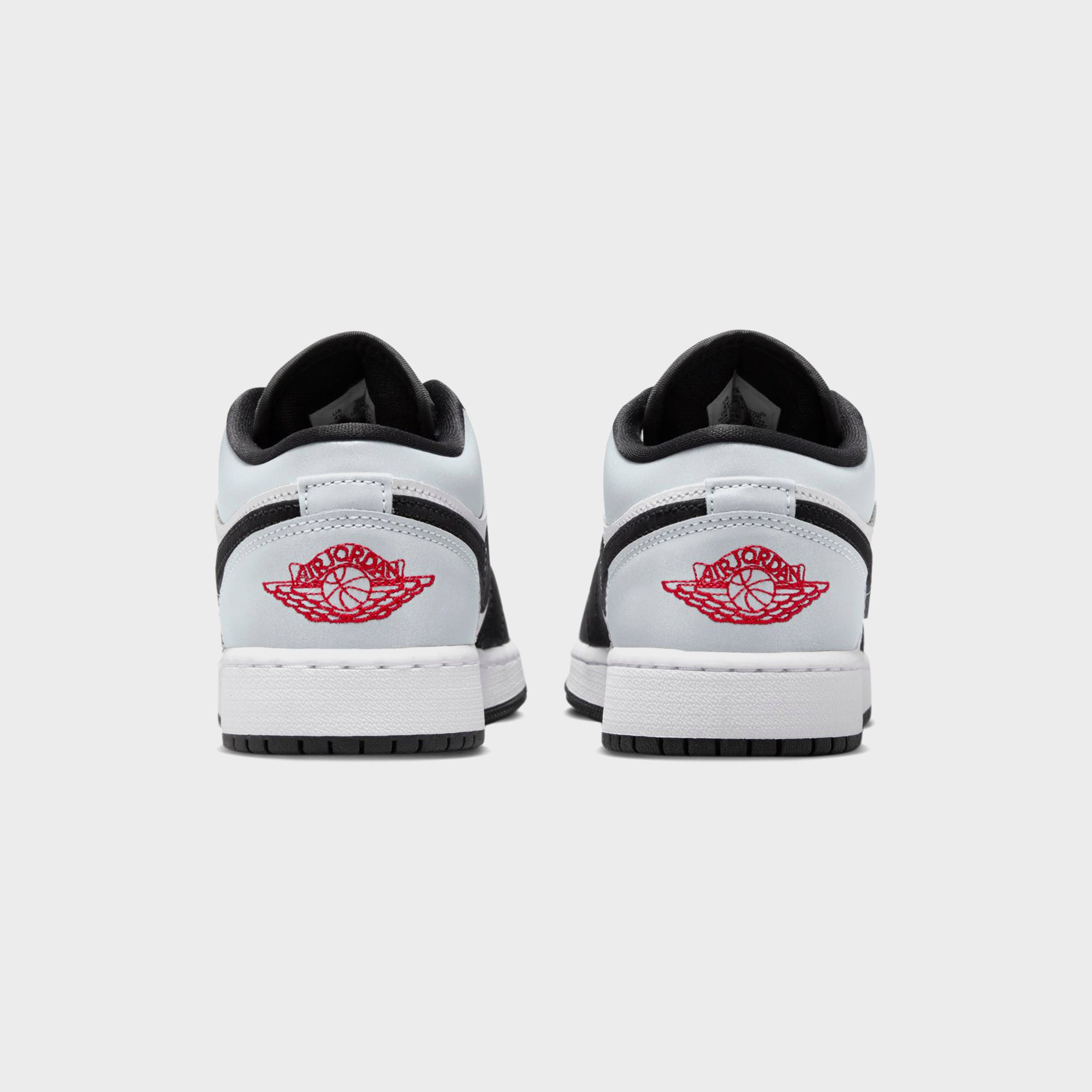 Jordan GS Air Jordan 1 Low Se - White / Black / Matte Silver