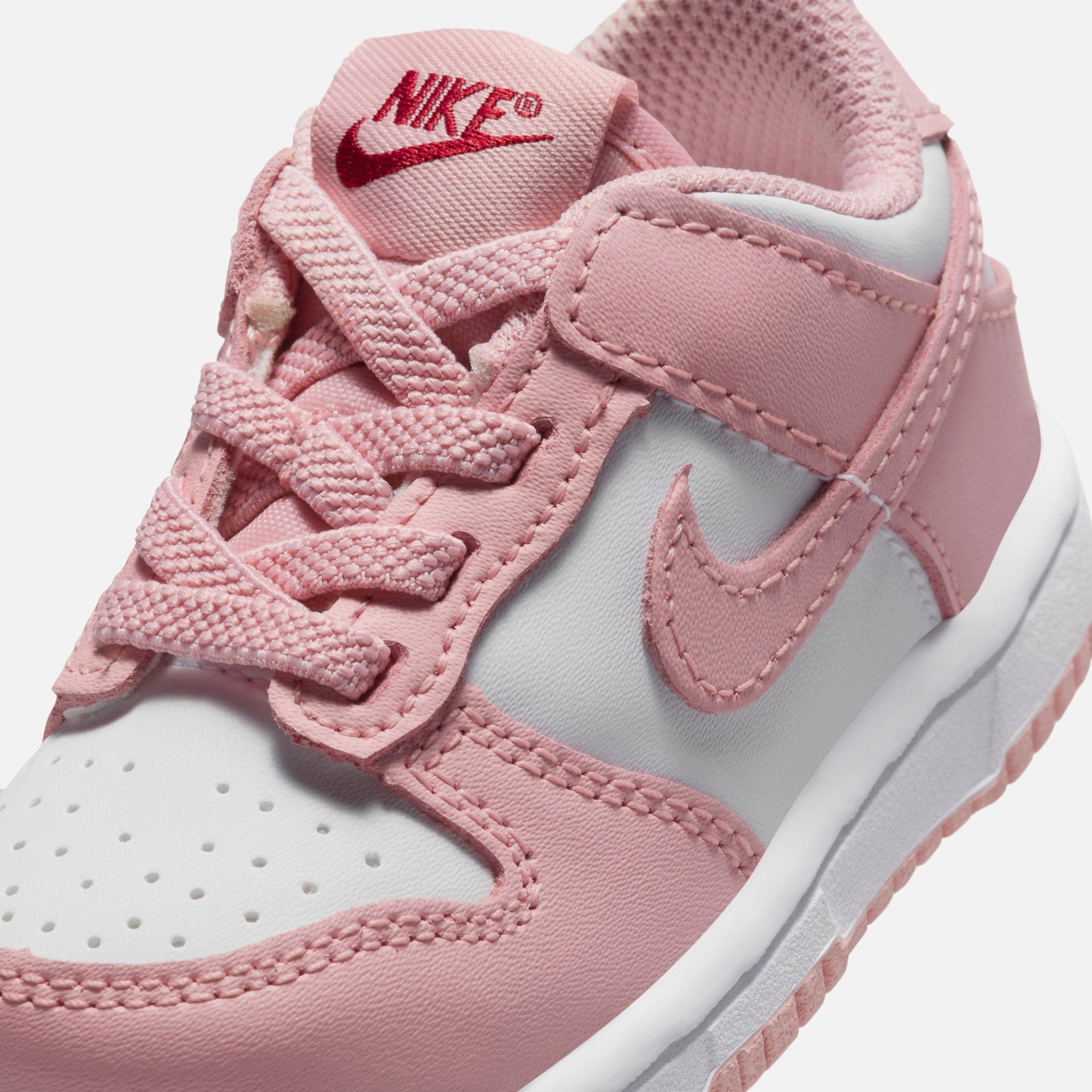 Nike TD Dunk Low - White / Pink Glaze / Pomegranate