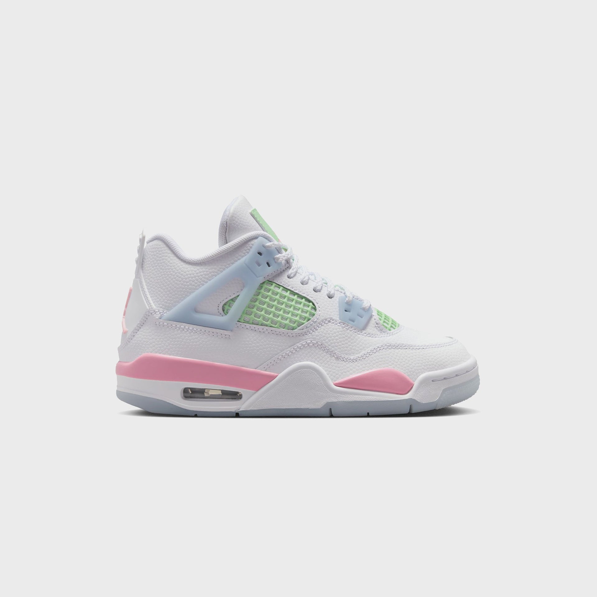 Jordan GS Air Jordan 4 Retro - White / Half Blue / Vapor Green / Medium Soft Pink