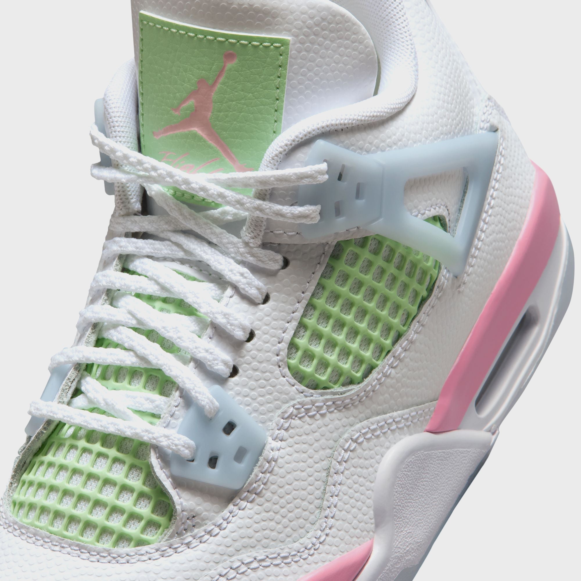jordan 4 white pink green