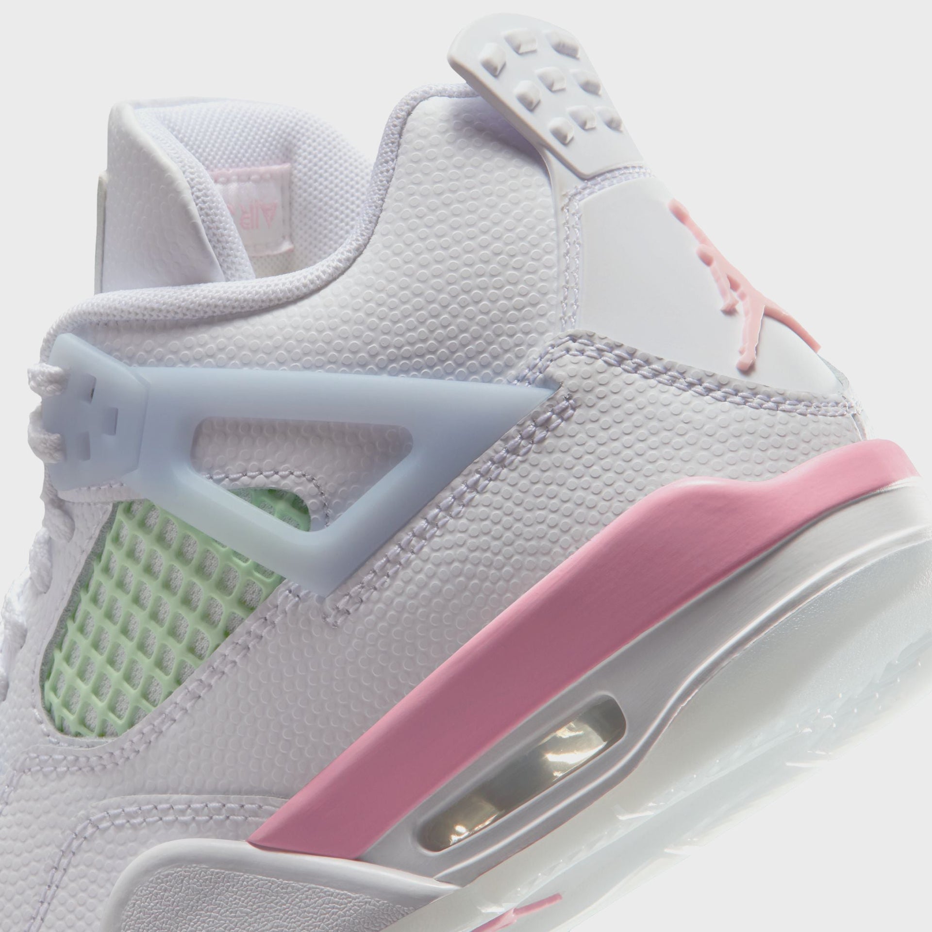Jordan GS Air Jordan 4 Retro - White / Half Blue / Vapor Green / Medium Soft Pink