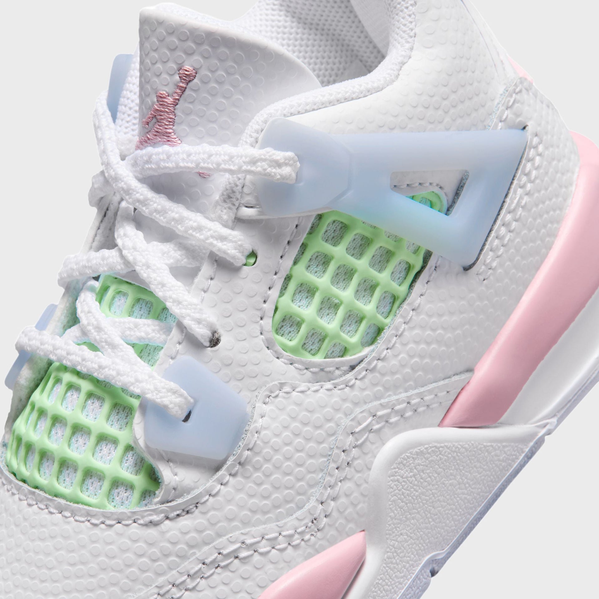 Jordan TD Air Jordan 4 Retro - White / Half Blue / Vapor Green / Medium Soft Pink