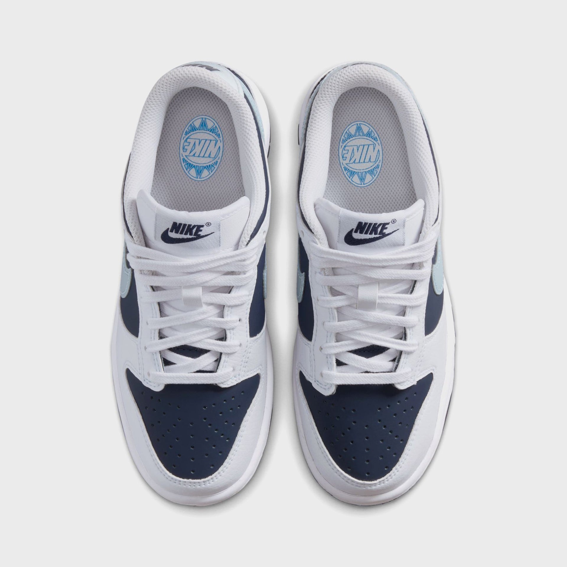Nike GS Dunk Low - White / Light Armory Blue / Deep Royal Blue
