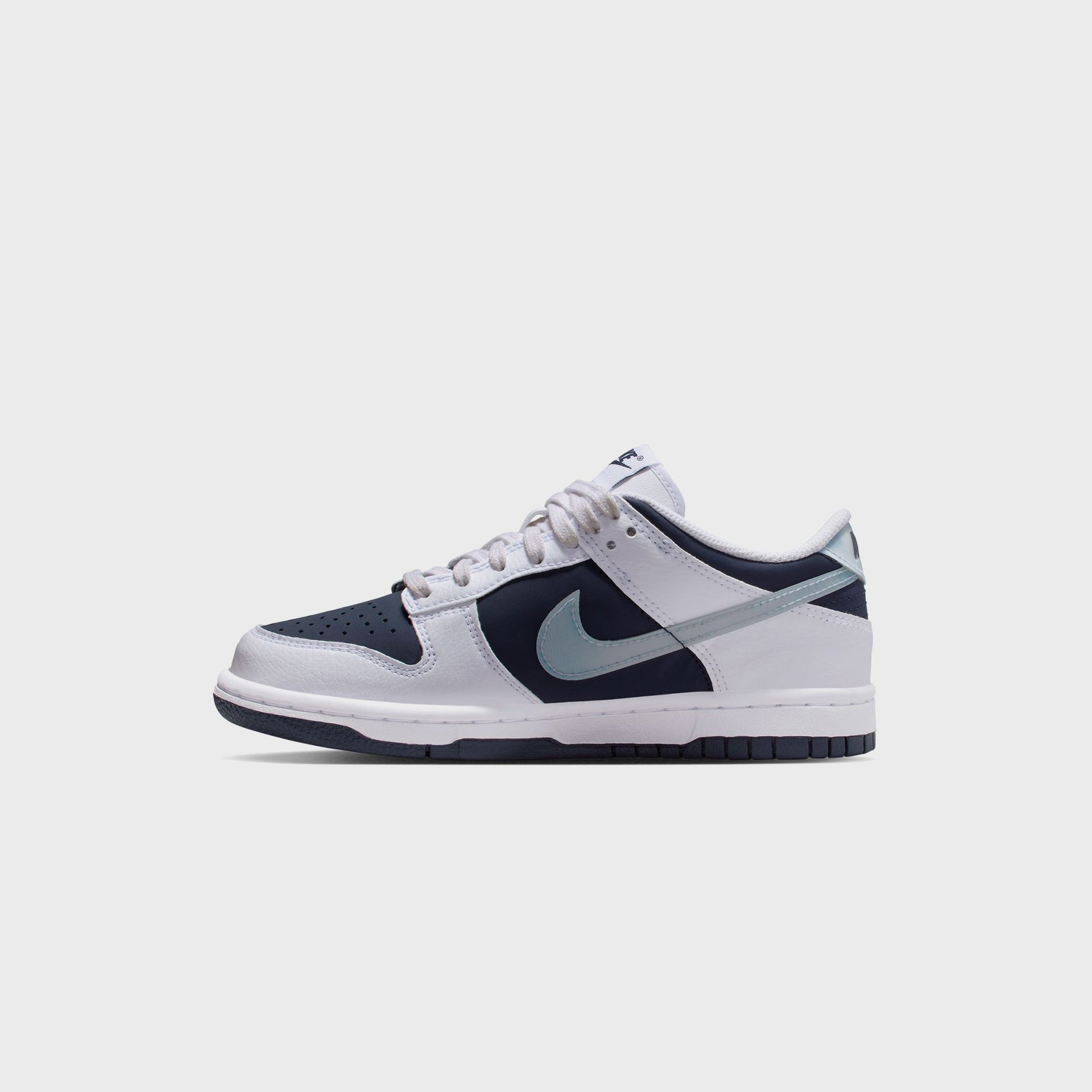 Nike GS Dunk Low - White / Light Armory Blue / Deep Royal Blue