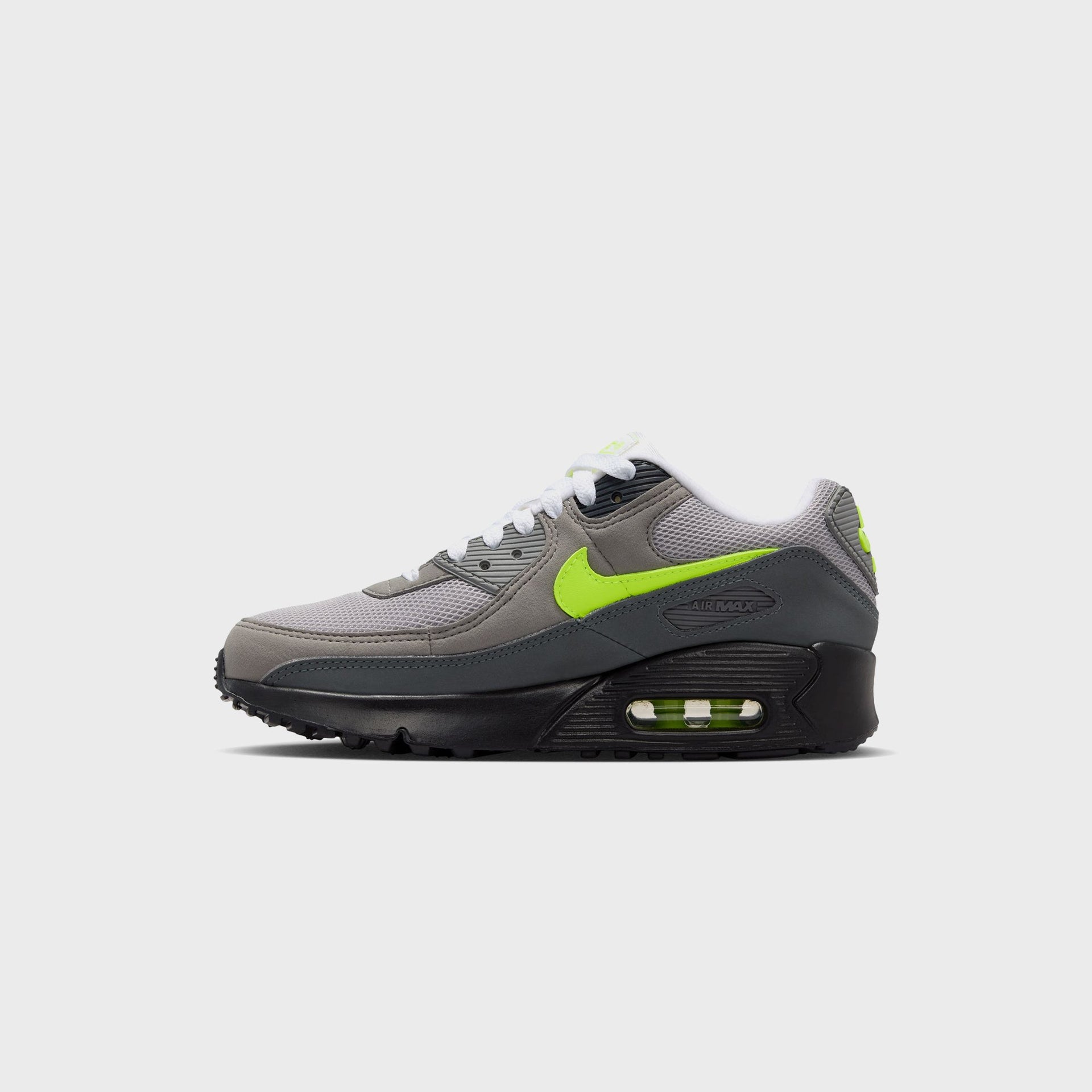 Nike GS Air Max 90 - Black / Anthracite / Light Charcoal / Neon Yellow