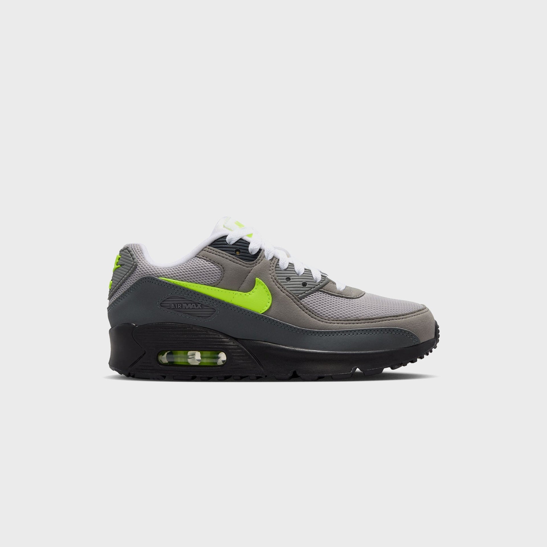 Nike GS Air Max 90 - Black / Anthracite / Light Charcoal / Neon Yellow