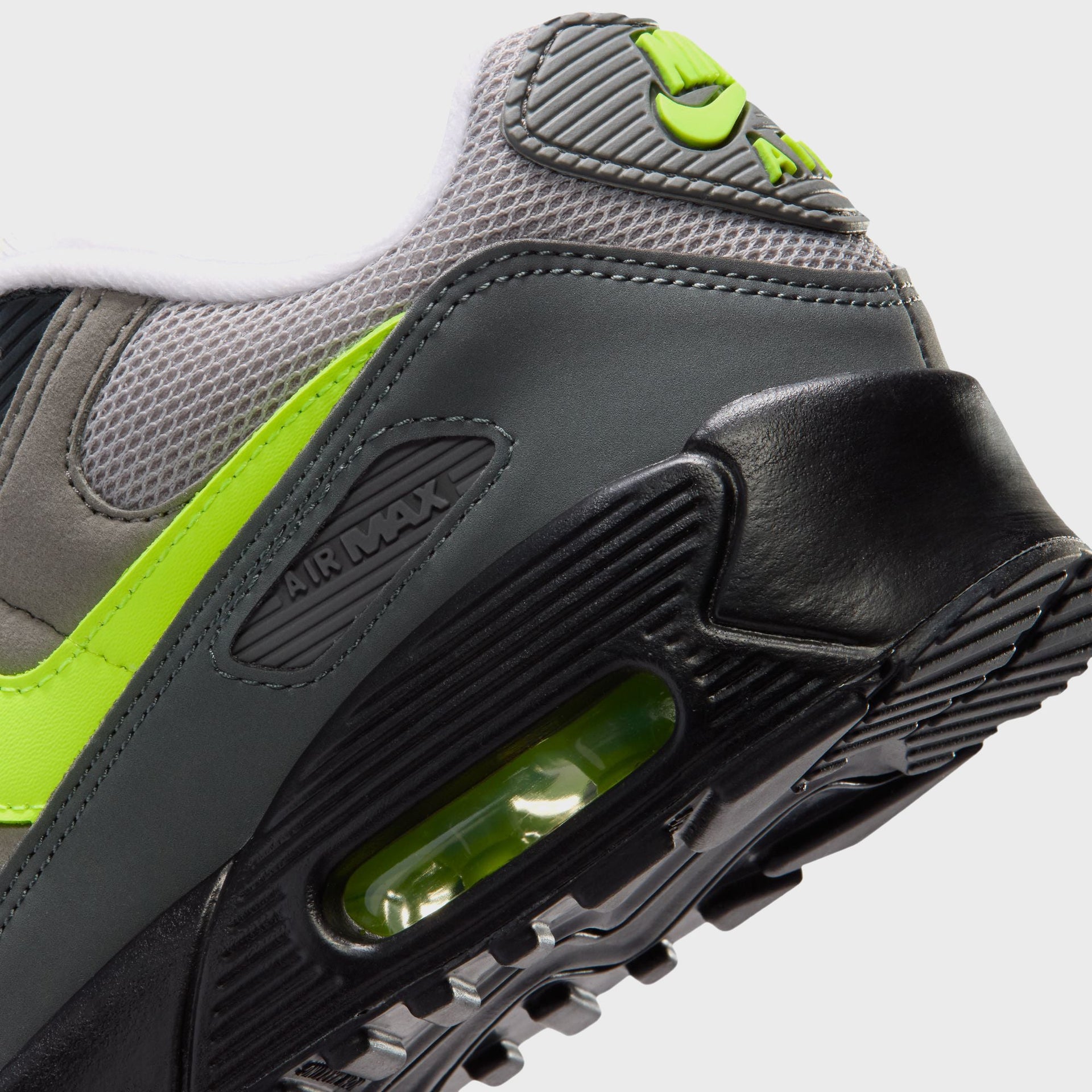 Nike GS Air Max 90 - Black / Anthracite / Light Charcoal / Neon Yellow