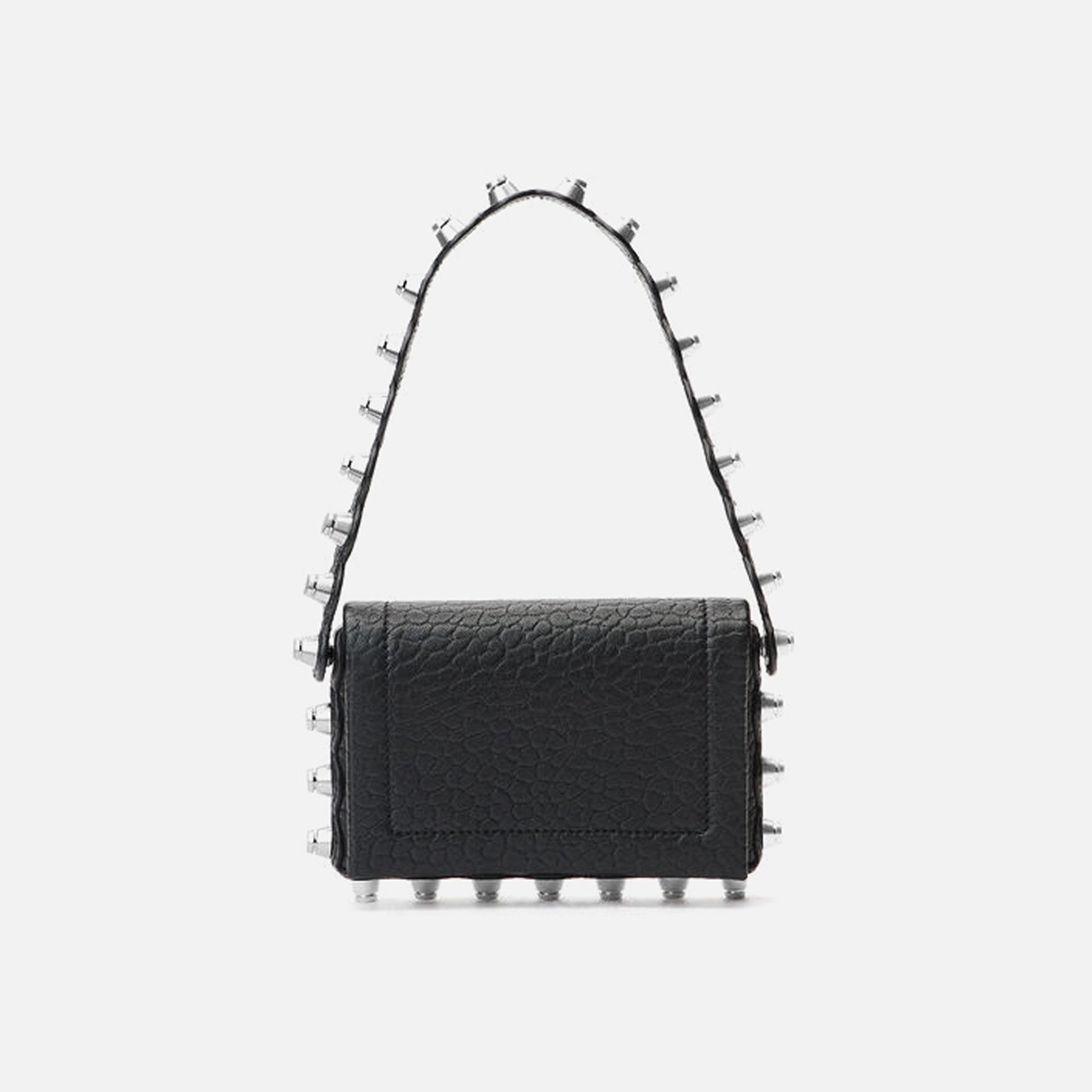 Alexander Wang Roz Wallet in Leather With Crossbody Strap - Black