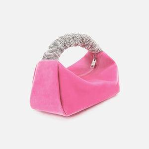 Alexander Wang Scrunchie Mini Velvet Crystal Bag - Lipstick Pink