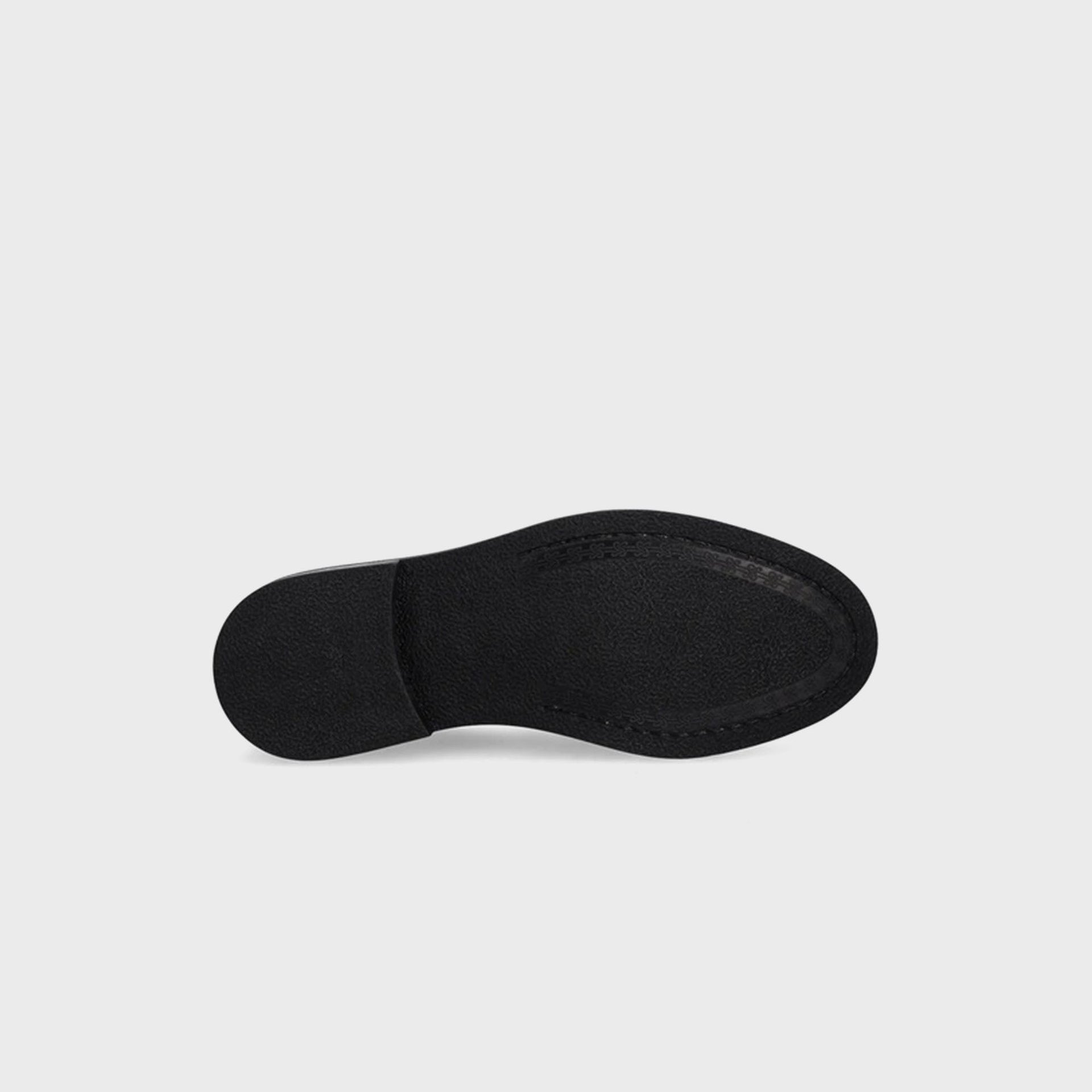 Filling Pieces Vinyl Embroidered Leather Loafers - Black