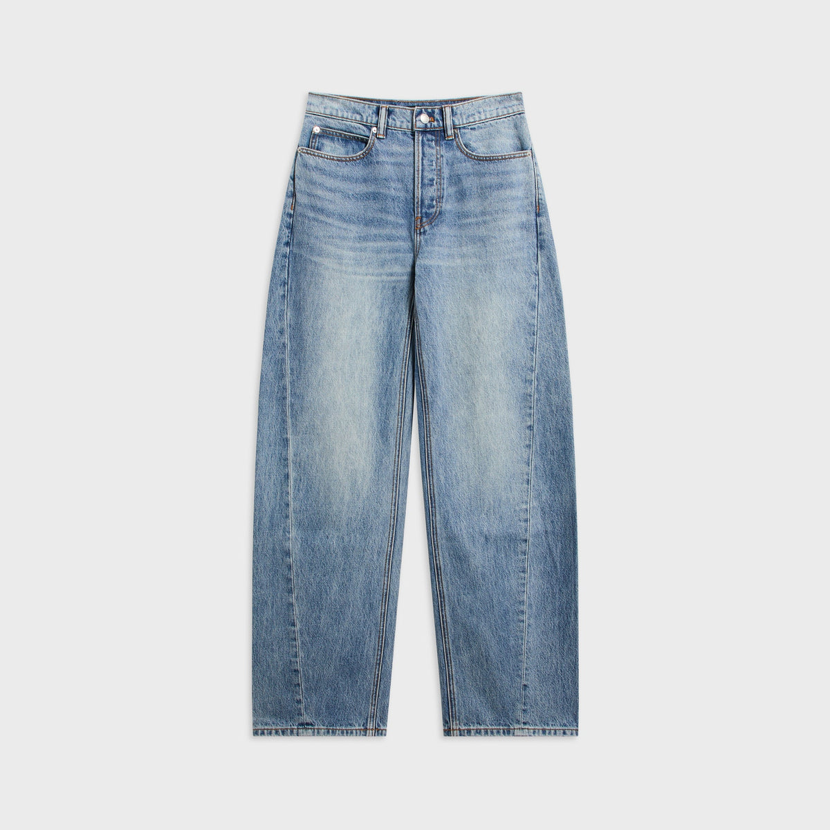 Alexander Wang Logo Shadow Pocket Float Mid-Rise Relaxed Jean - Authentic Light Indigo