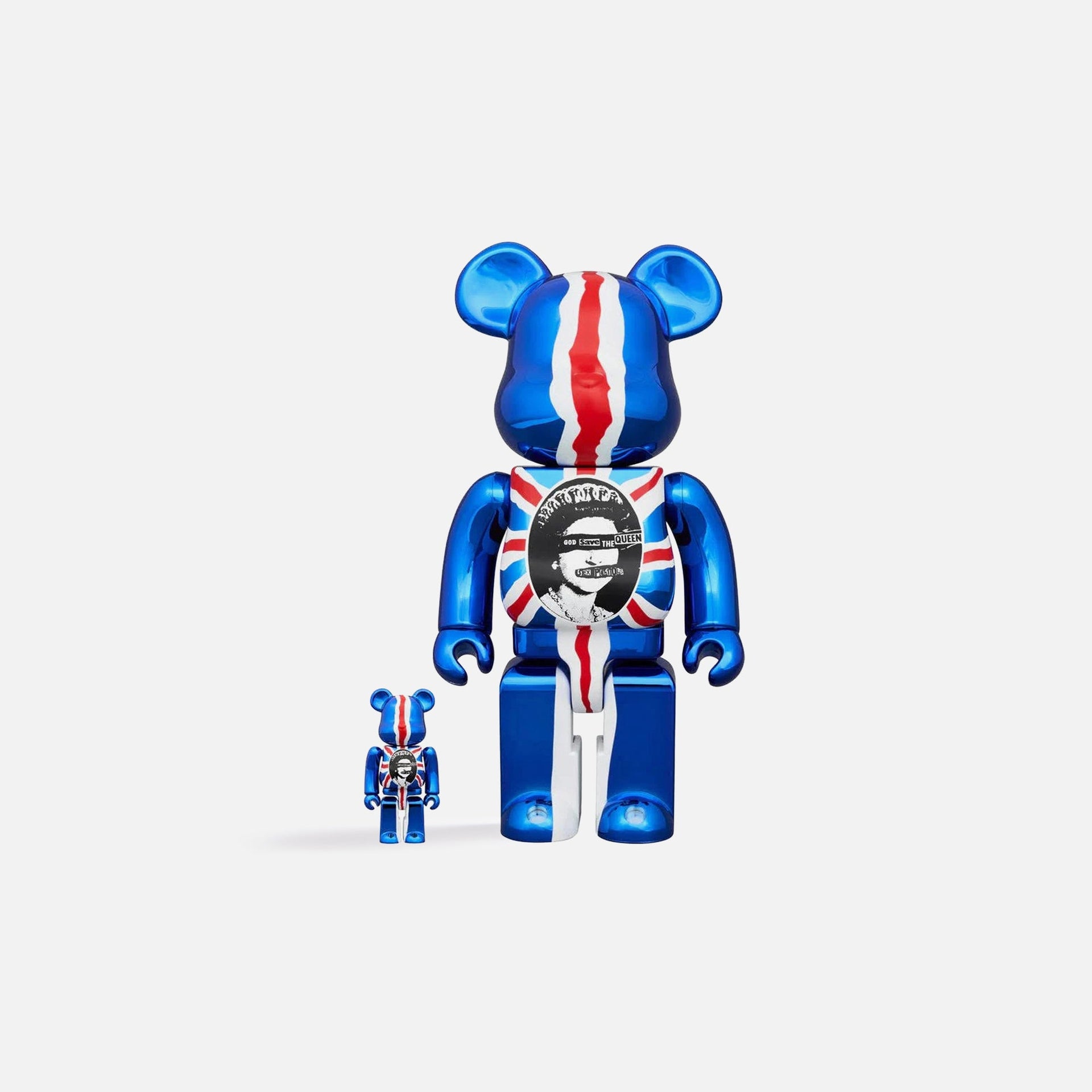 Medicom Toy BE@RBRICK Sex Pistols "God Save The Queen" Chrome Ver. 100% & 400%