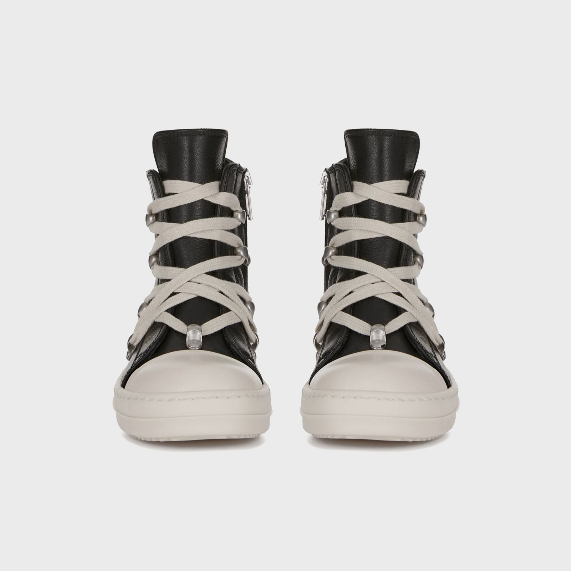 Rick Owens Concordians Hexalace Sneaks -  Black / Black / Milk