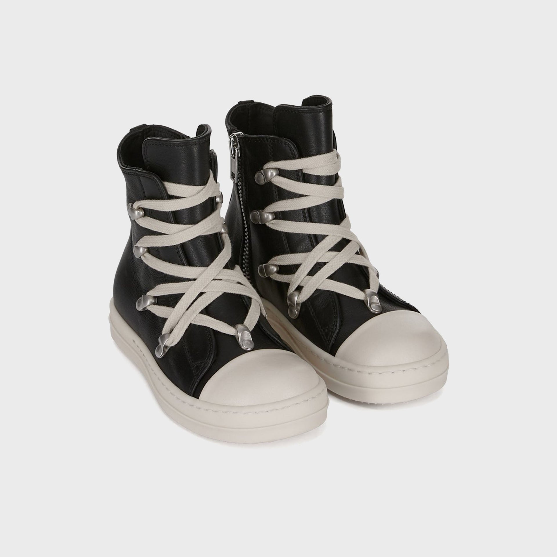 Rick Owens Concordians Hexalace Sneaks -  Black / Black / Milk