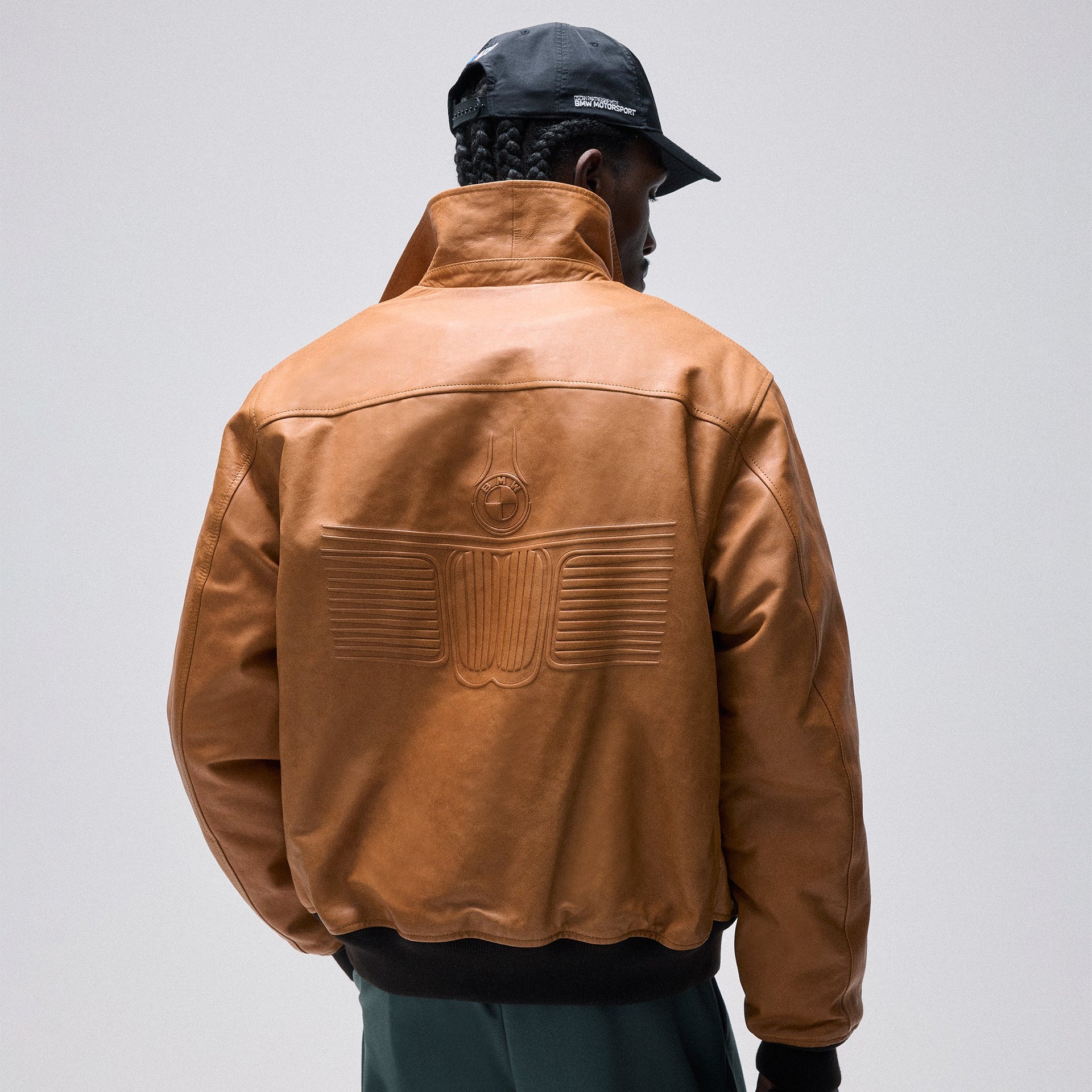 Kith for BMW Leather Hawthorne Flight Jacket - Desert