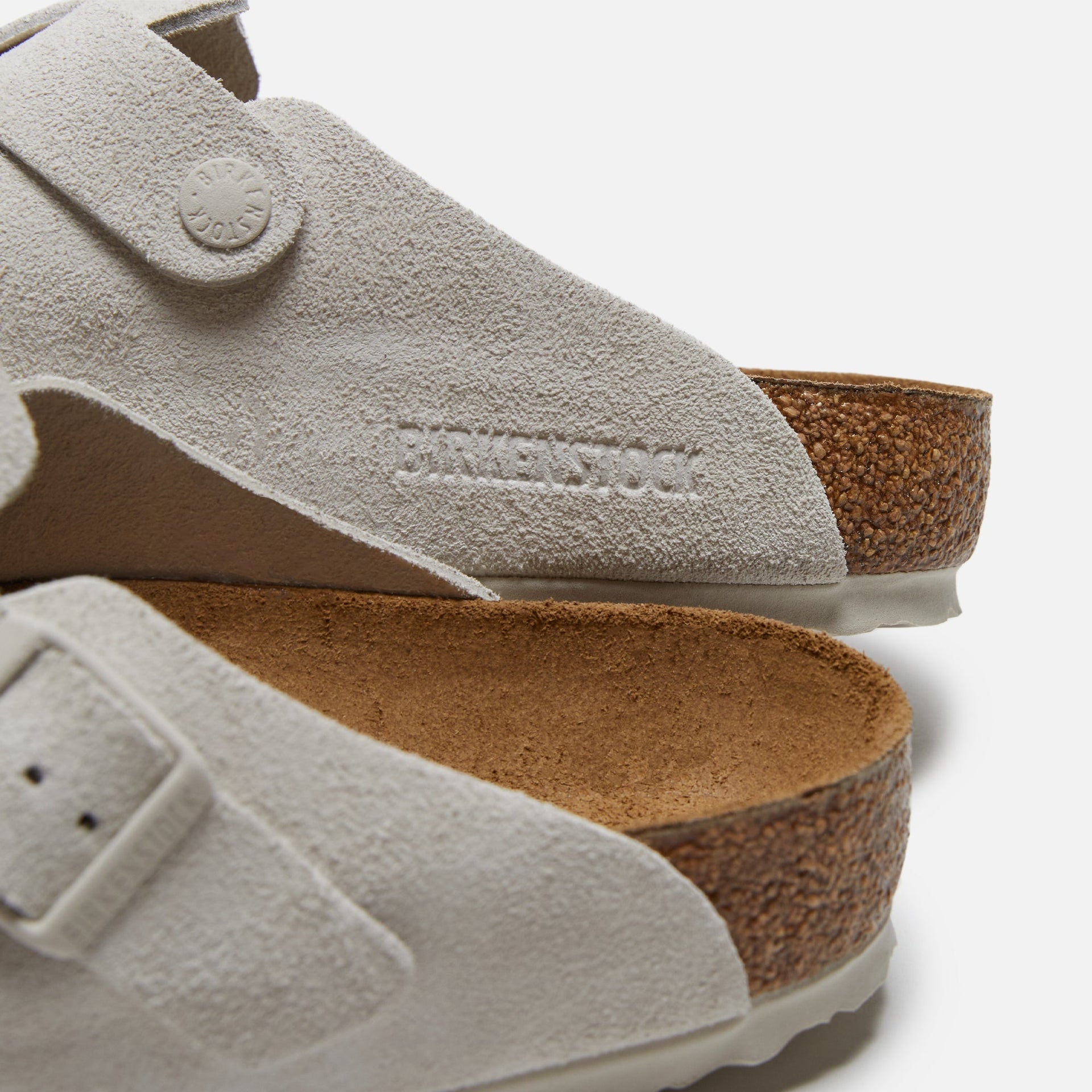 Birkenstock Boston Antique Suede - White