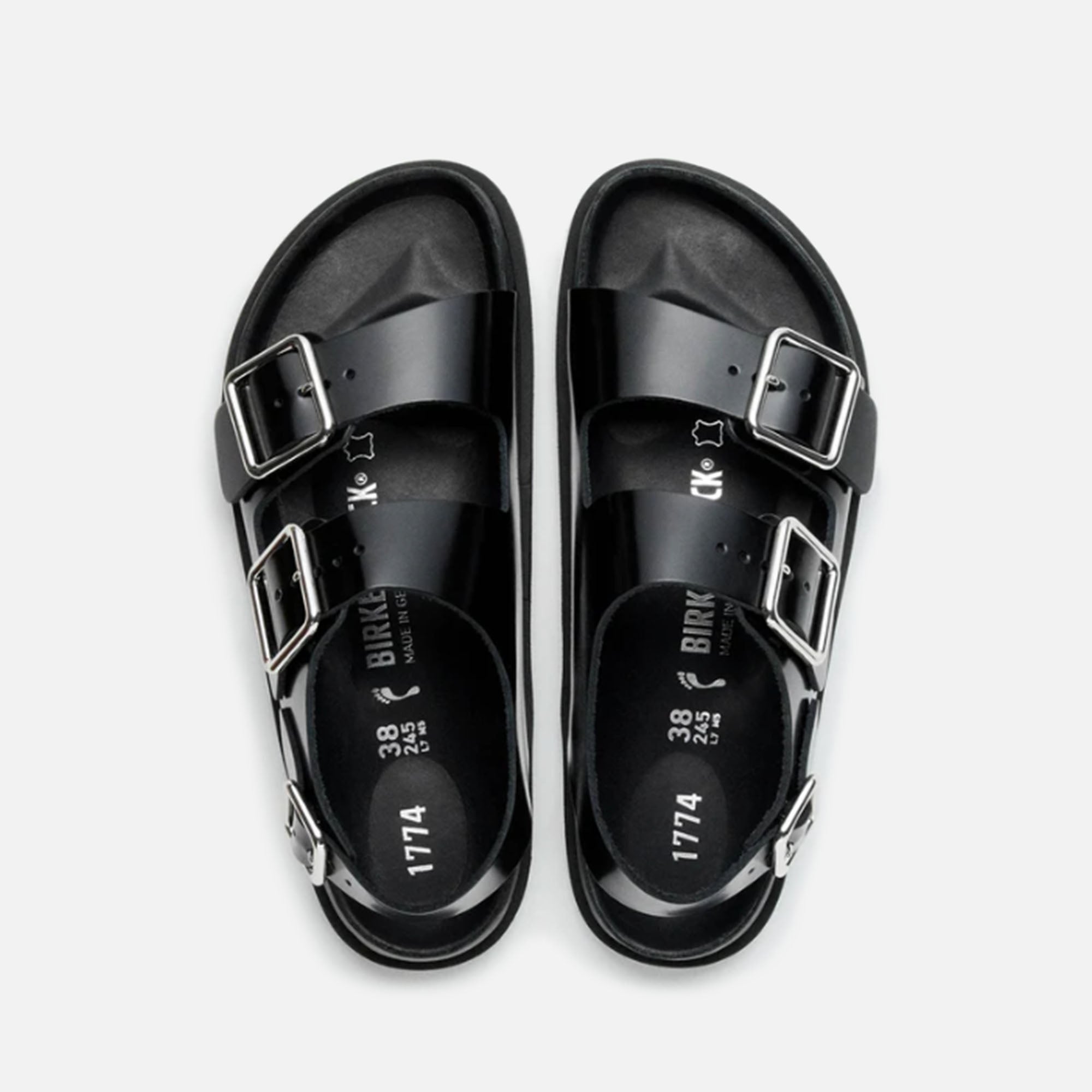 Birkenstock 1774 Milano Shiny Leather - Black – Kith Europe