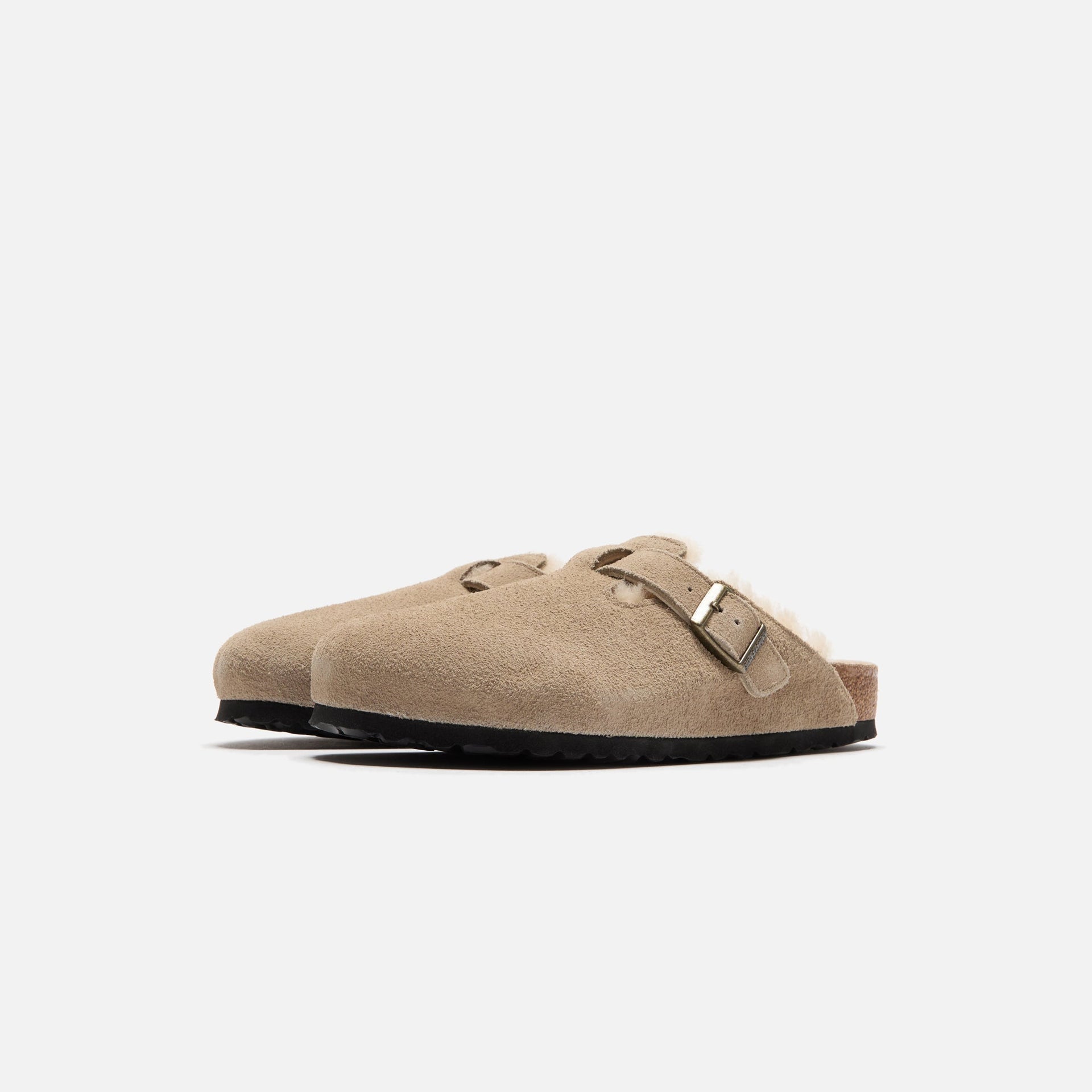 Birkenstock Boston Shearling Suede - Taupe / Sandcastle