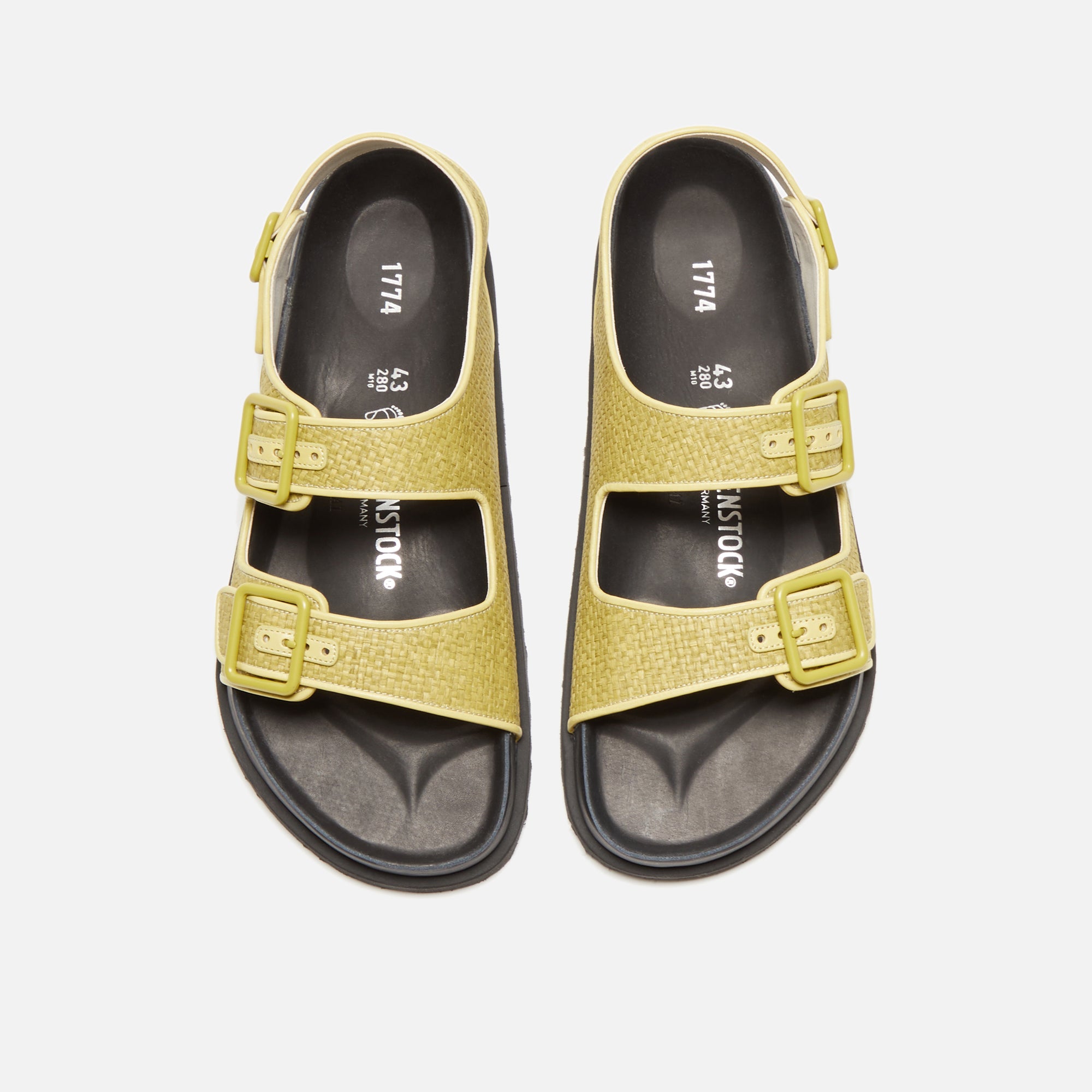 Birkenstock Milano Raffia - Luxe Golden Olive – Kith Europe