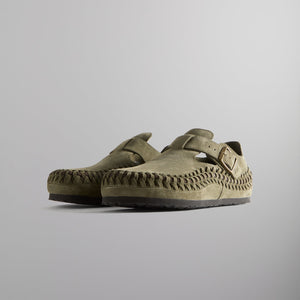 Kith for Birkenstock London Braided Shearling- Olive Night