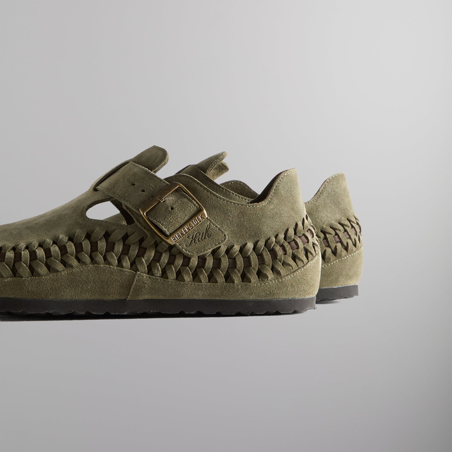 Kith for Birkenstock London Braided Shearling- Olive Night