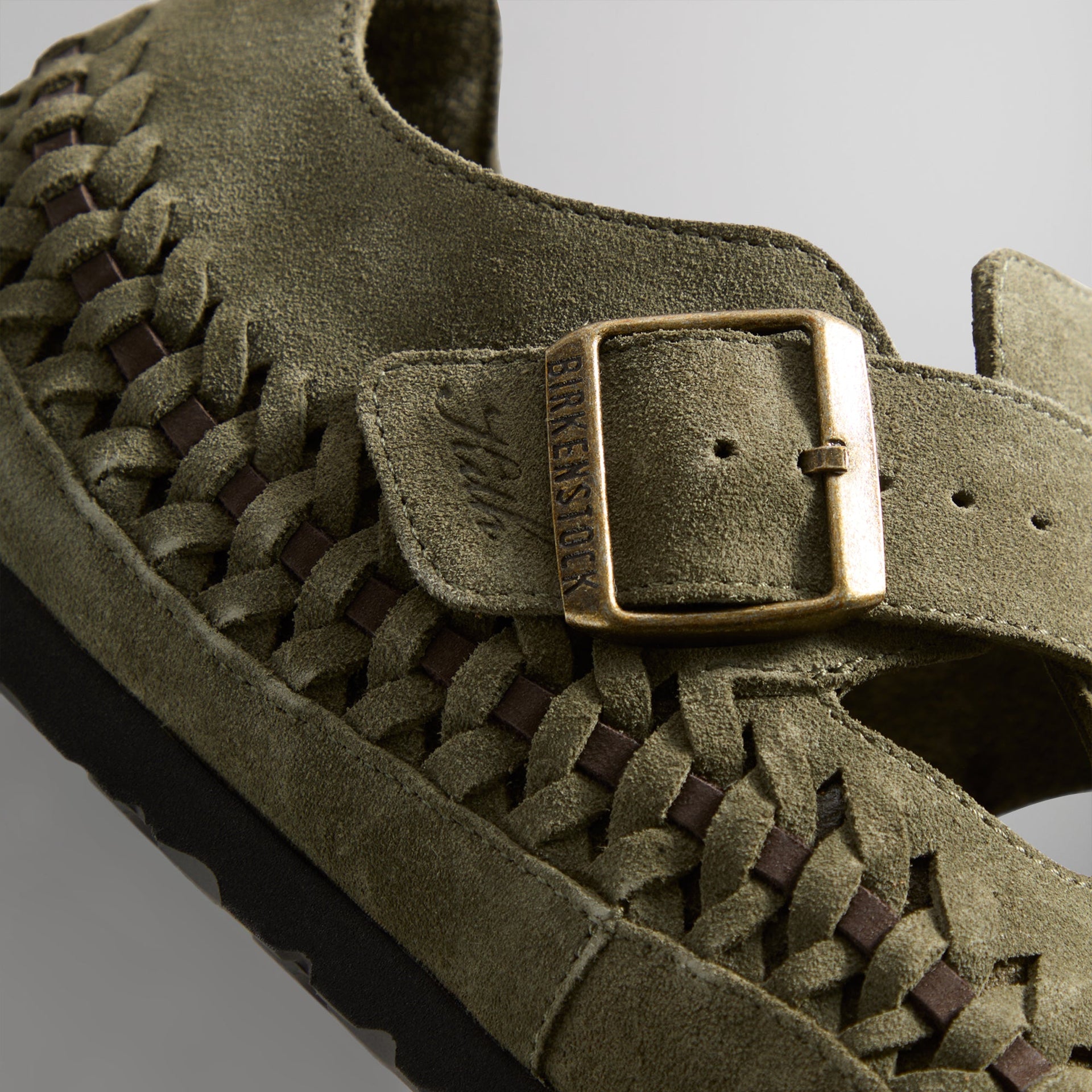 Kith for Birkenstock London Braided Shearling- Olive Night