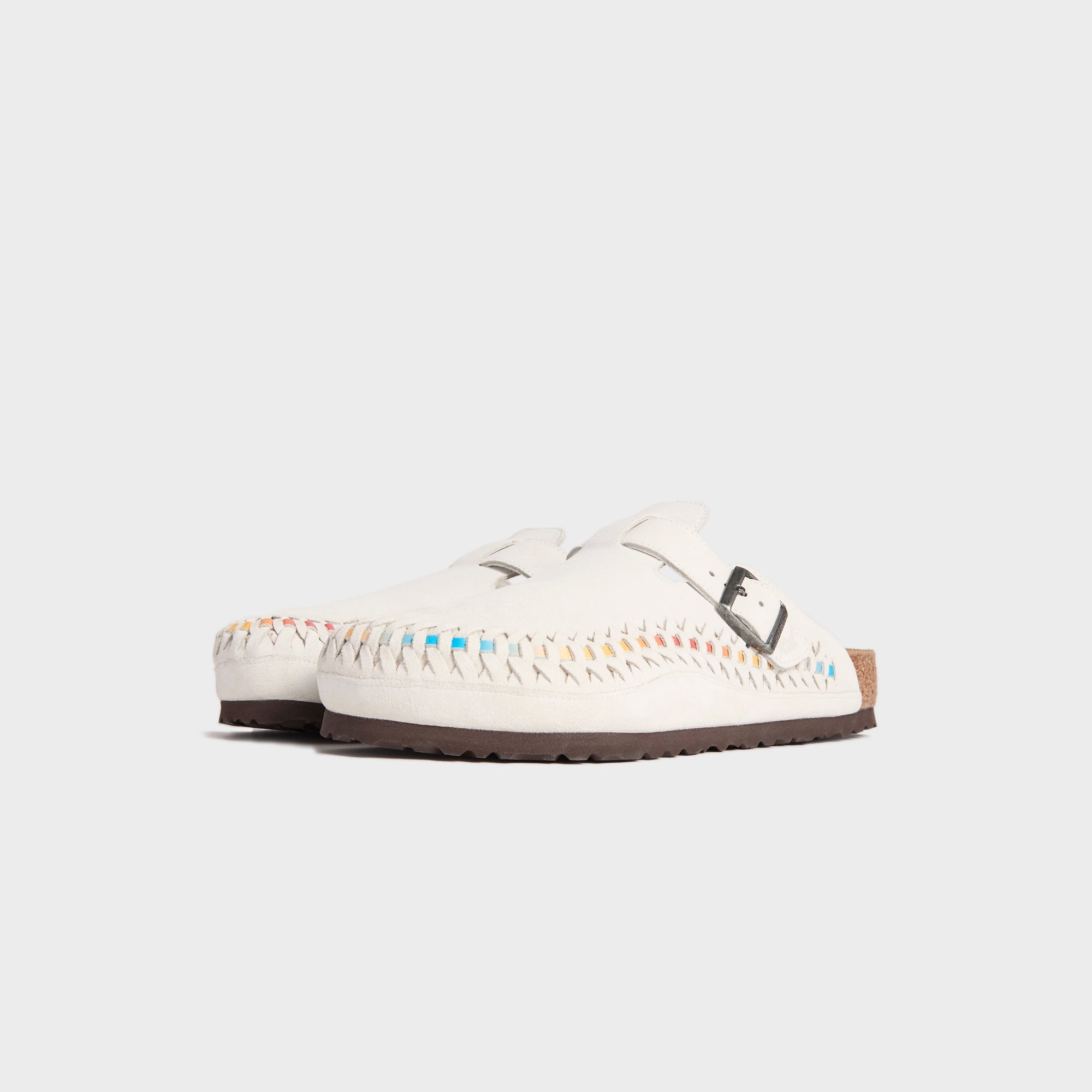 Kith for Birkenstock Suede Boston Braided - Antique White / Tie