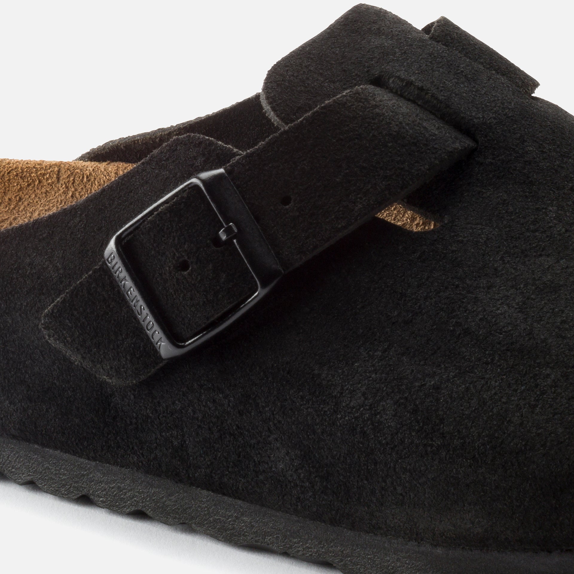 Birkenstock WMNS Boston Soft Footbed Suede - Black