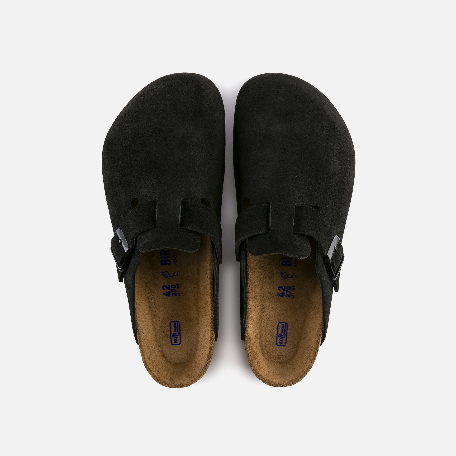 Birkenstock WMNS Boston Soft Footbed Suede - Black