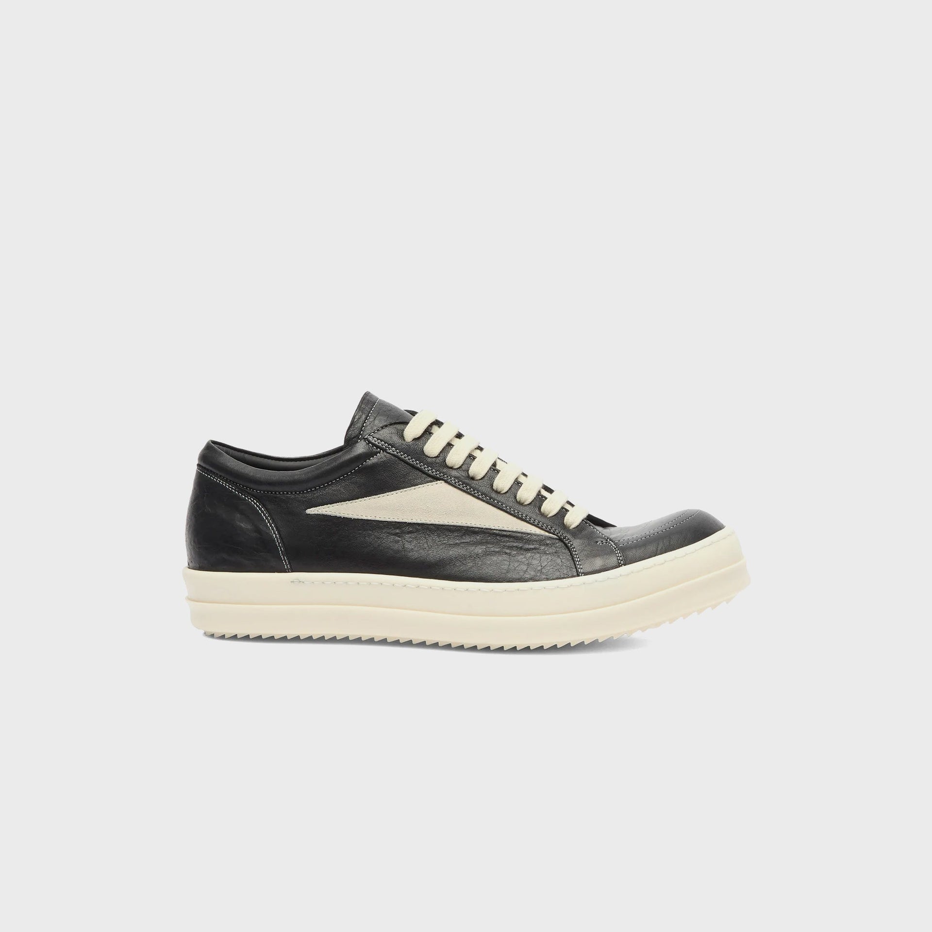 Rick Owens Concordians Vintage Sneaks - Pelle Black / Milk / Milk