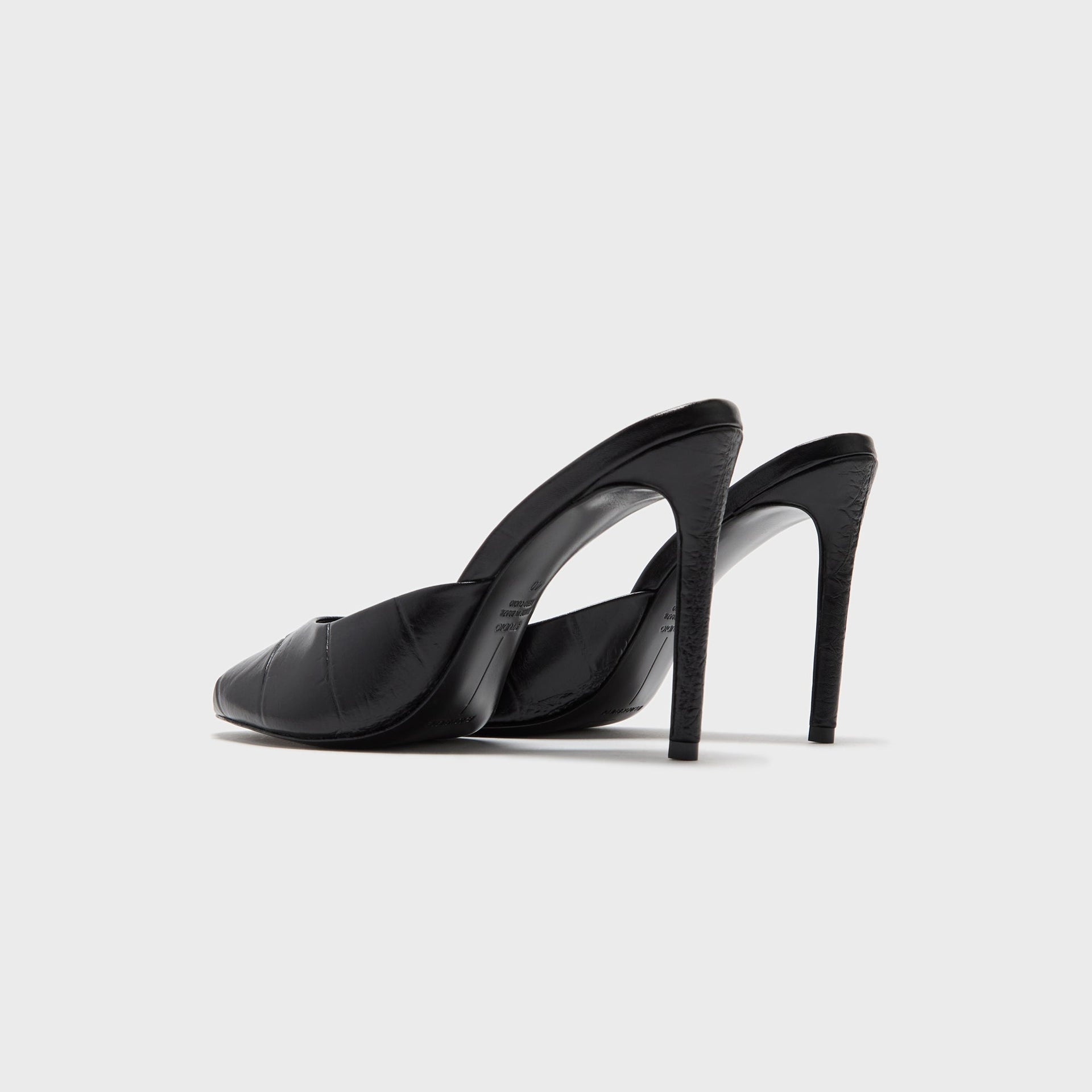 Black Suede Studio Alessia - Black Croc Leather