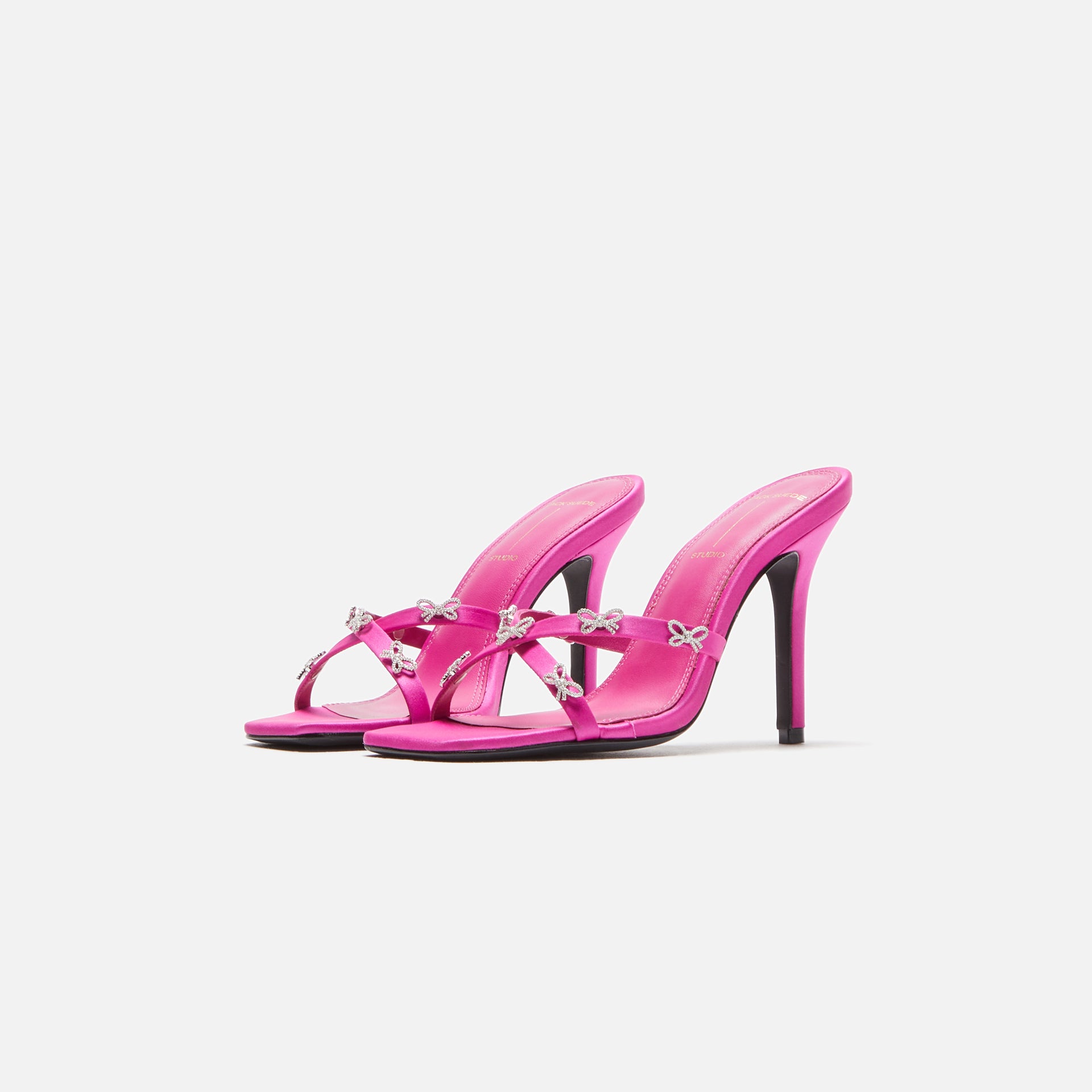Black Suede Studio Arielle - Embellished Berry Satin