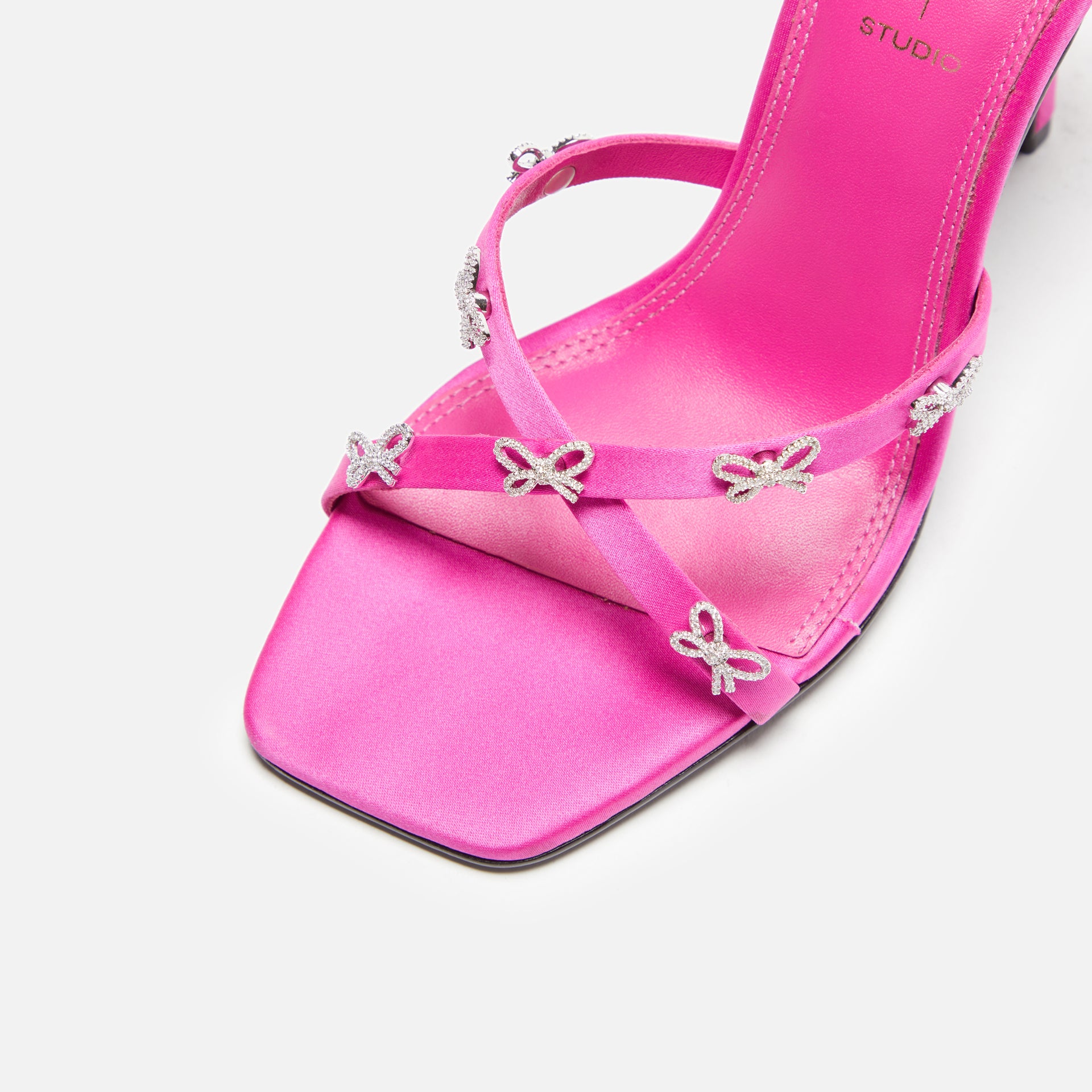 Black Suede Studio Arielle - Embellished Berry Satin