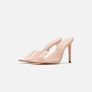 Black Suede Studio Bella Heel - Old Rose Nappa / Matching PVC