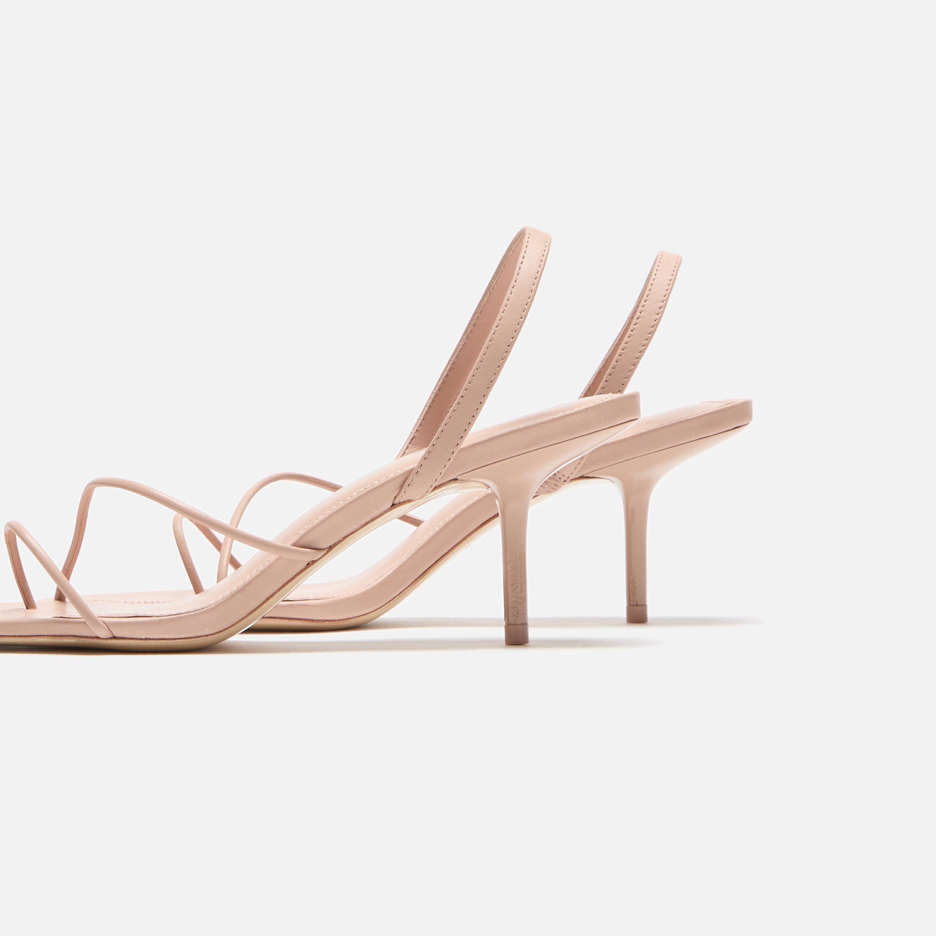 Sandale Studio Iris 65 en daim noir - Vieux rose / Nappa