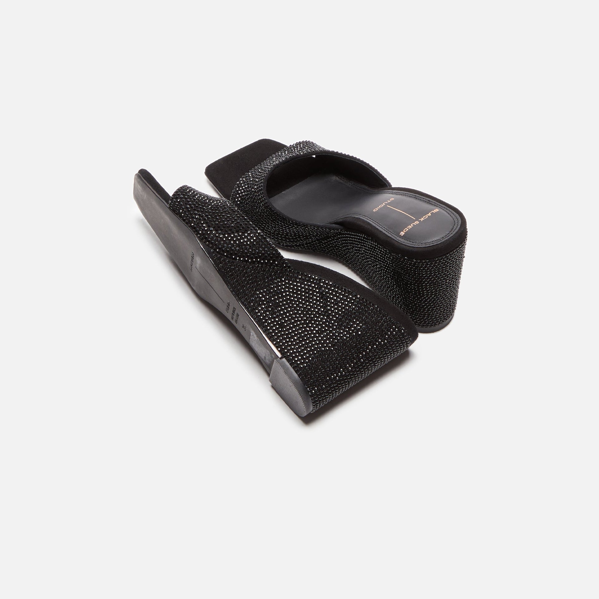 Black Suede Studio Paloma - Black Suede with Matching Stones