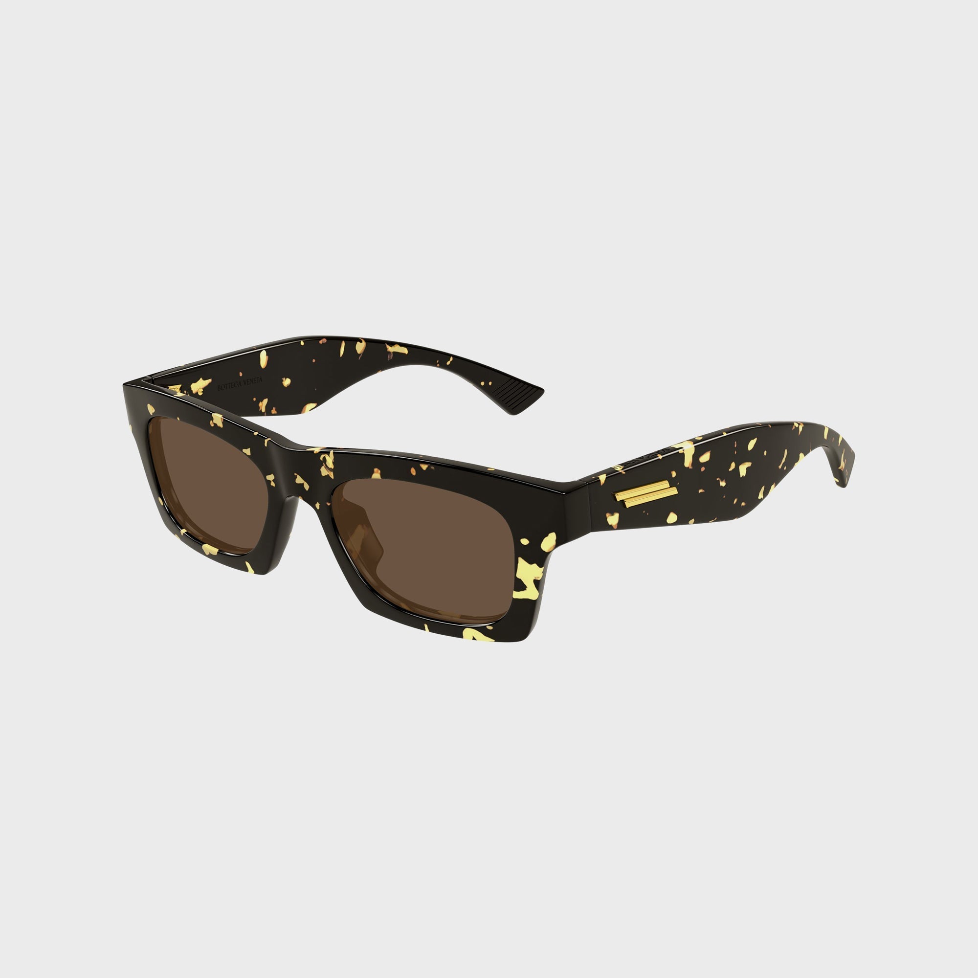 Bottega Veneta Recycled Acetate Rectangle Sunglasses - Havana
