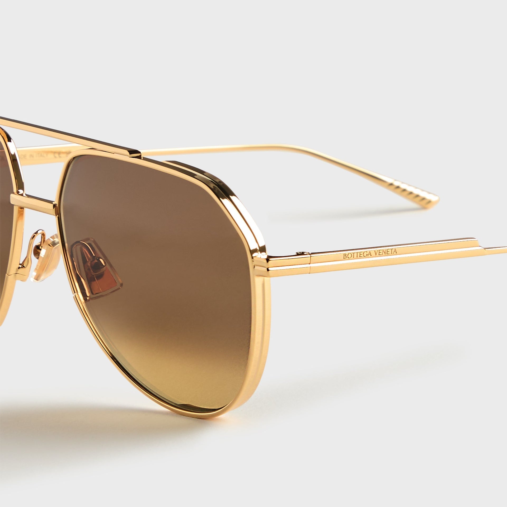 goggles ribbon Bottega Veneta BV1465S Sunglasses 004 Gold Unisex Aviator