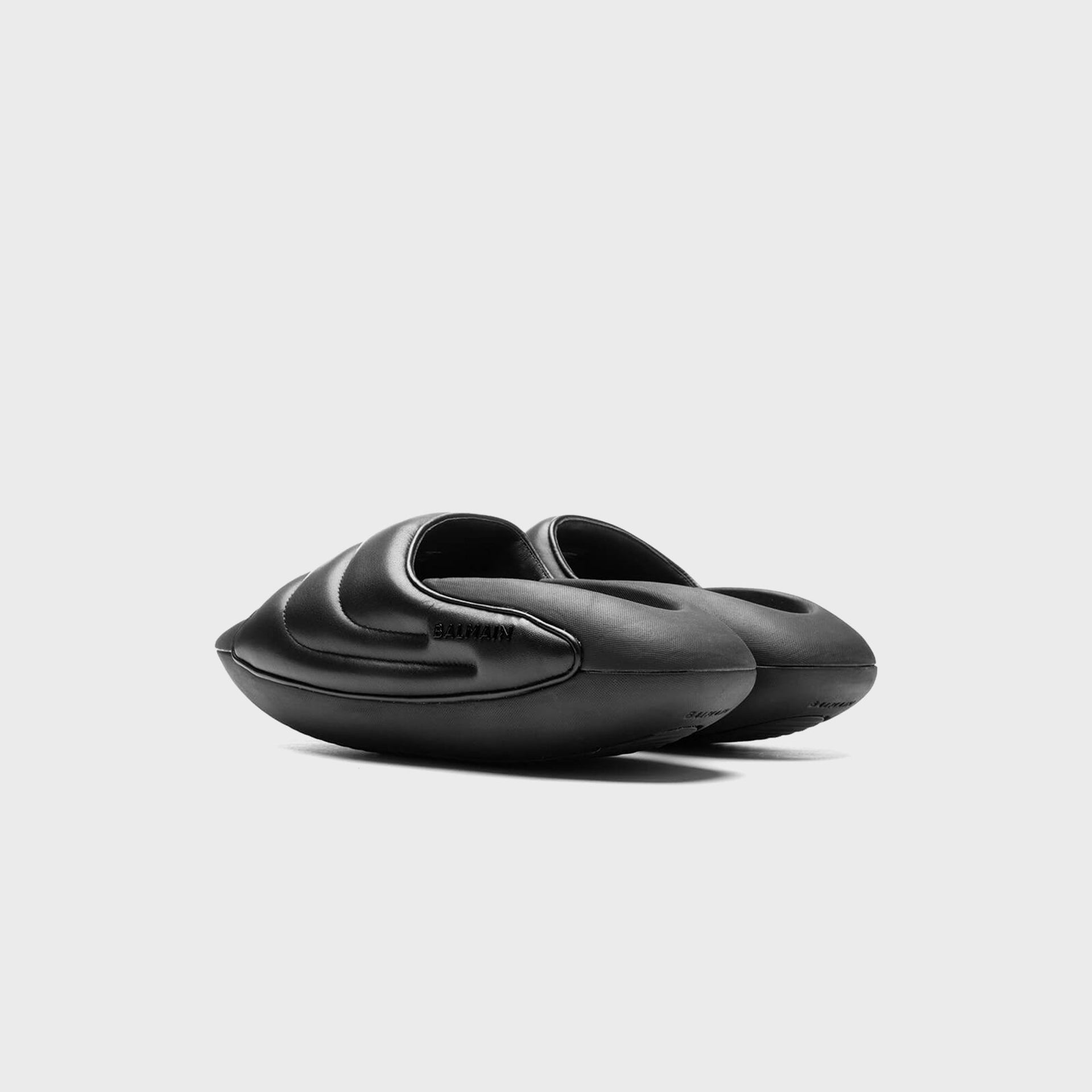 Balmain B-IT Quilted Lambskin Mules - Noir