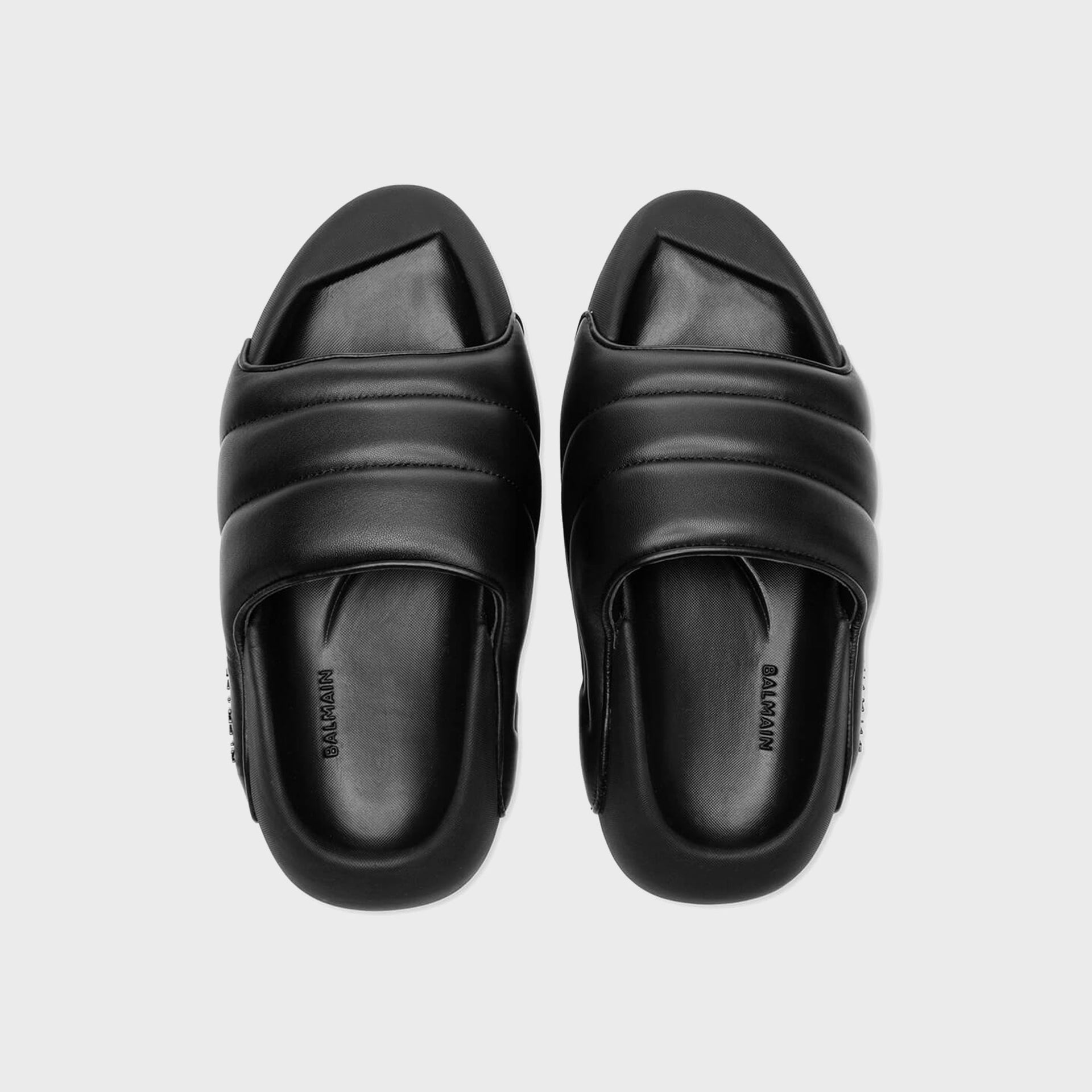 Balmain B-IT Quilted Lambskin Mules - Noir