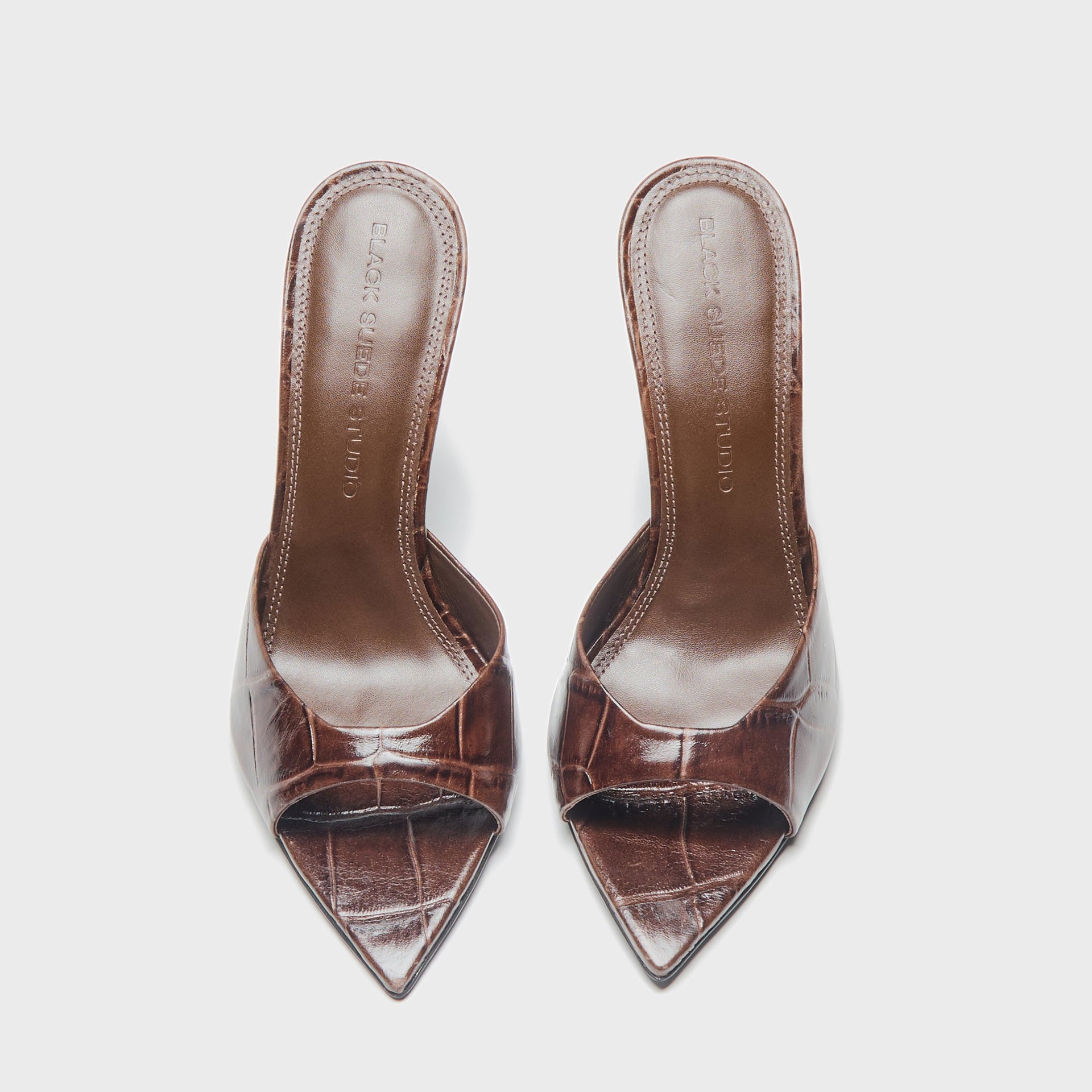 Black Suede Studio Brea - Brown Croc Leather