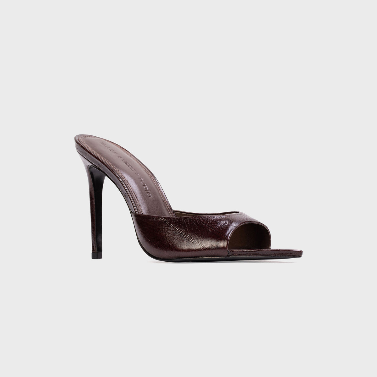 Black Suede Studio Brea Mule - Brown Eel
