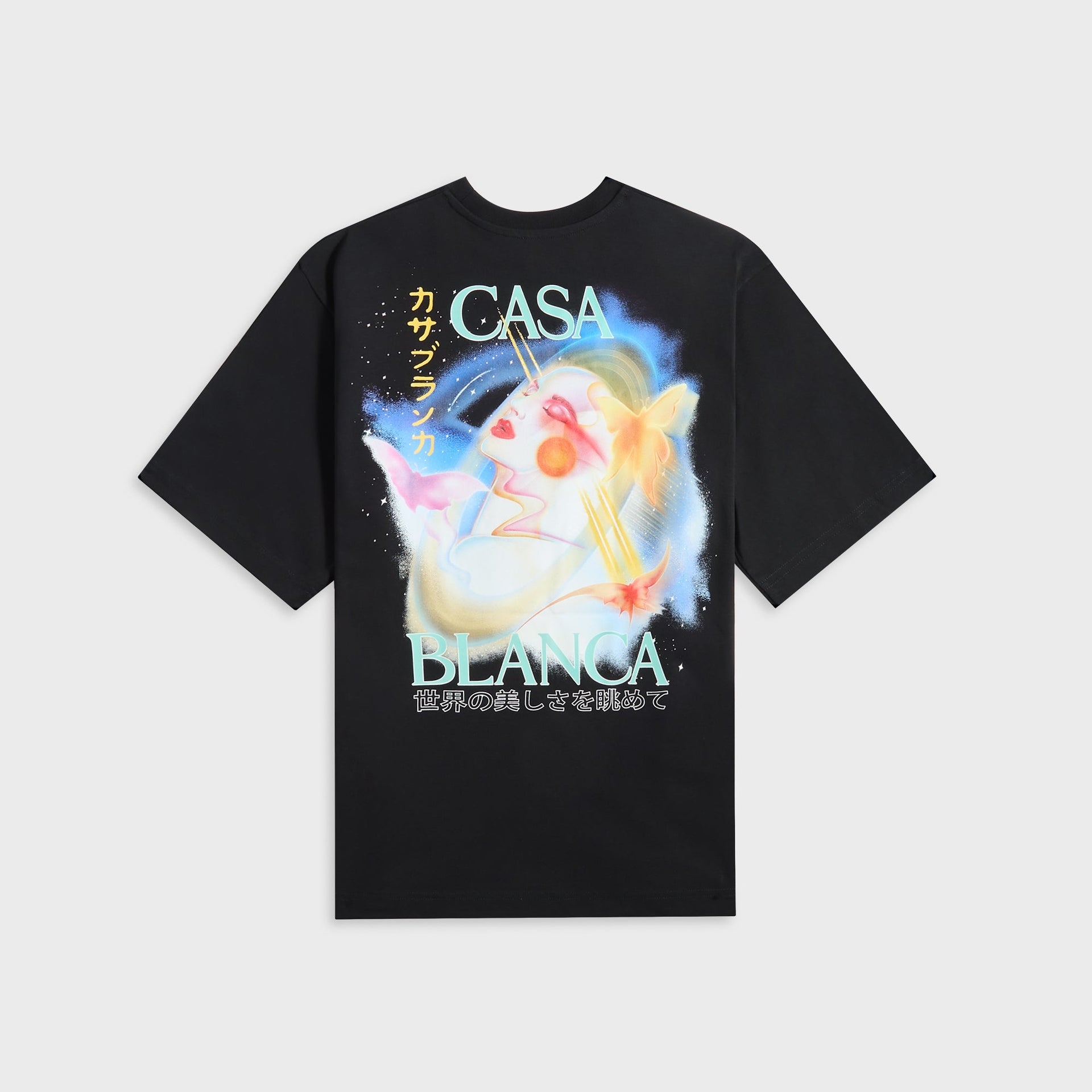 Casablanca Galactic Connection Printed Oversized Tee in Black