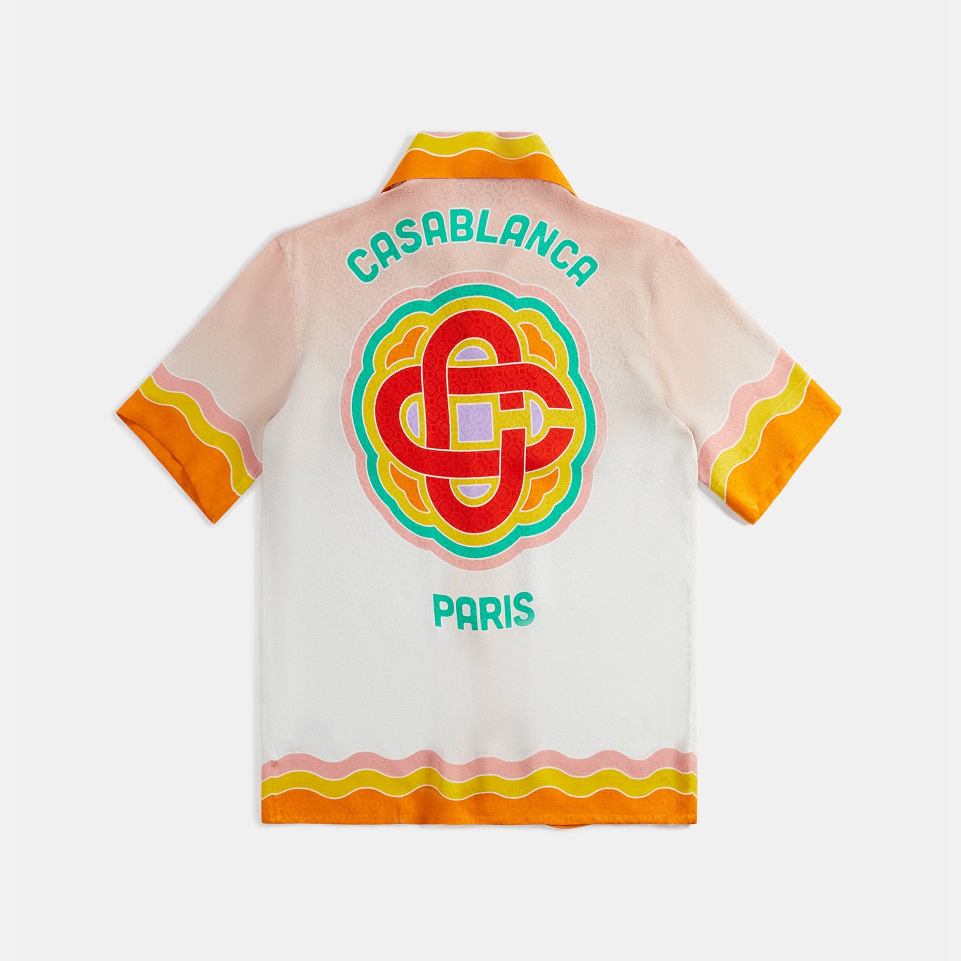 Casablanca Rainbow Monogram Cuban Collar Printed Silk - Multicolour