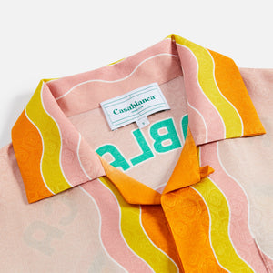 Casablanca Rainbow Monogram Cuban Collar Printed Silk - Multicolour