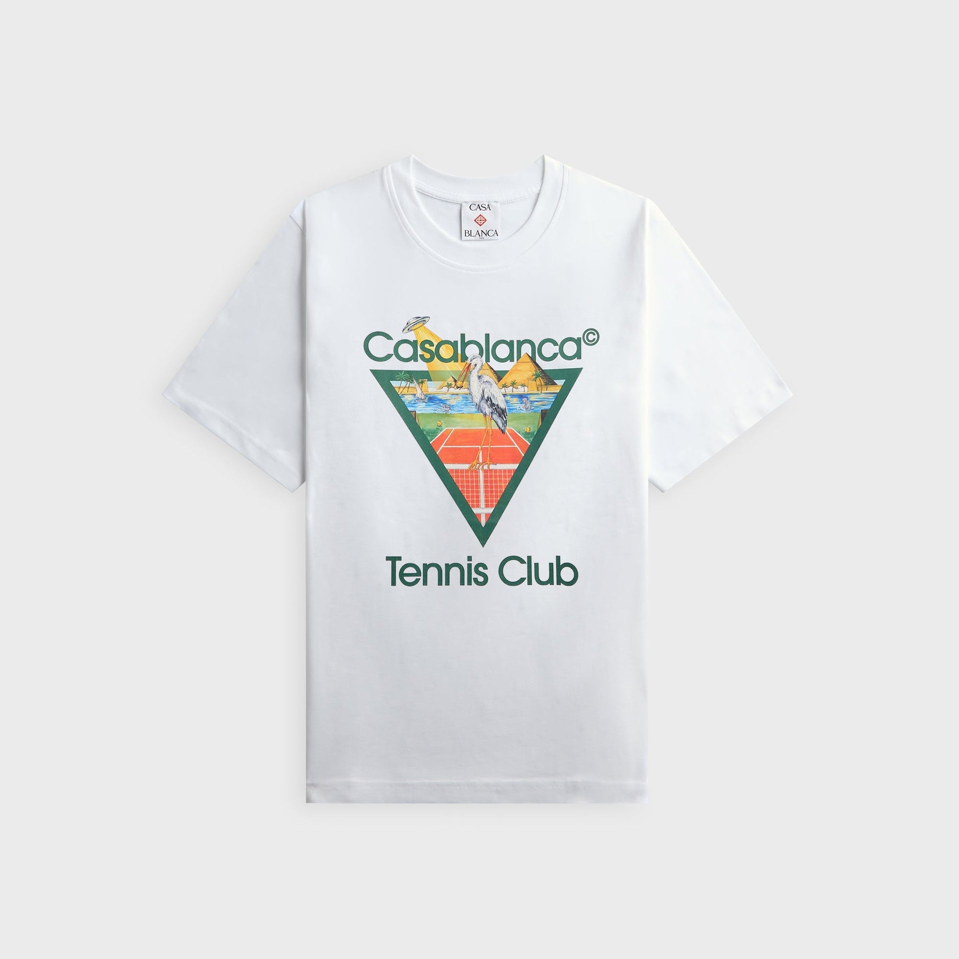Casablanca Tennis Club Icon Pyramid Abduction Short Sleeve Tee - White