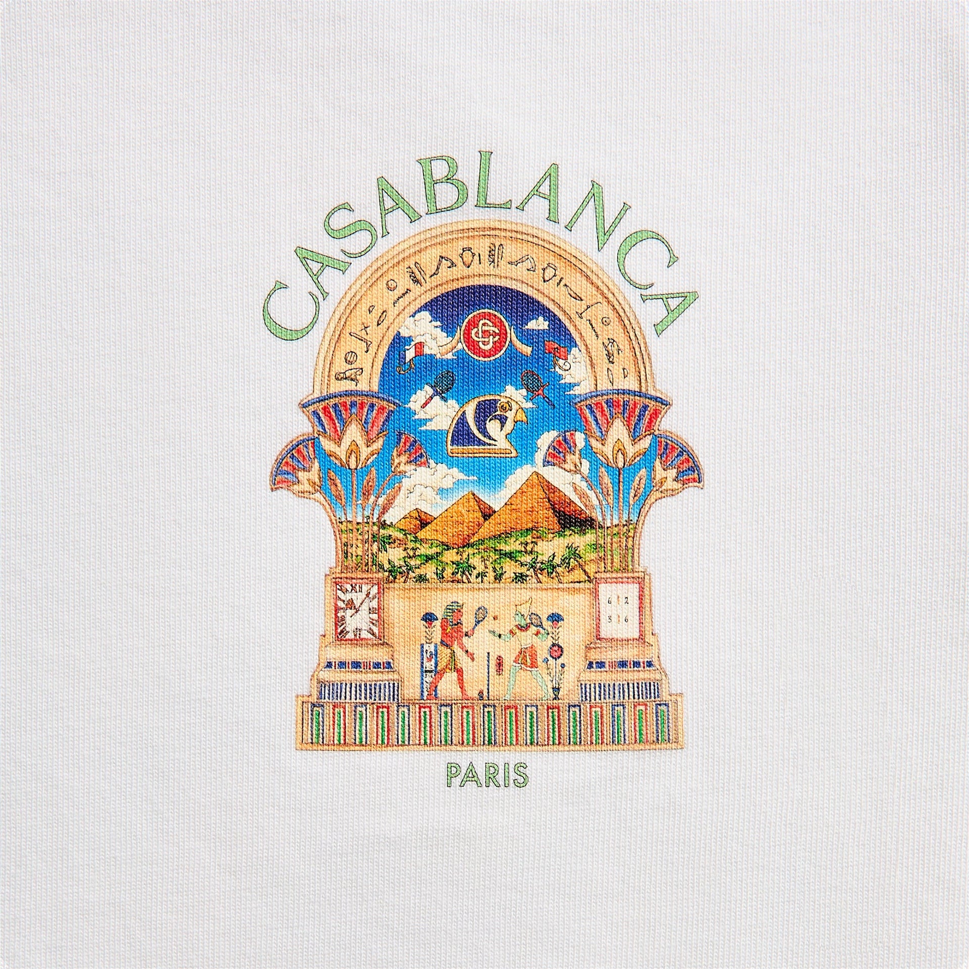 Casablanca Egyptian L'Arche Short Sleeve Tee - White