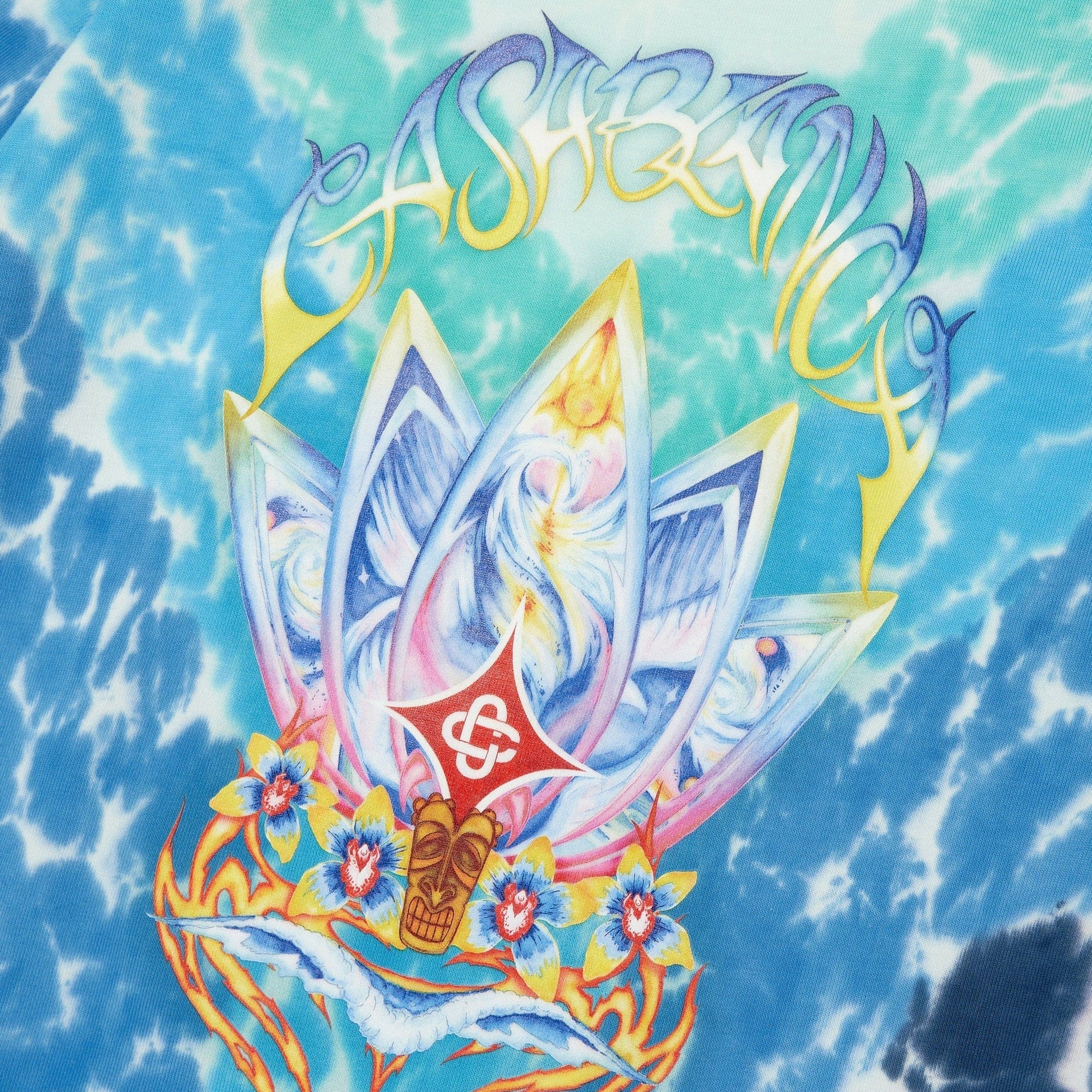 Casablanca Surf Lotus Tie-Dye Tee - Blue