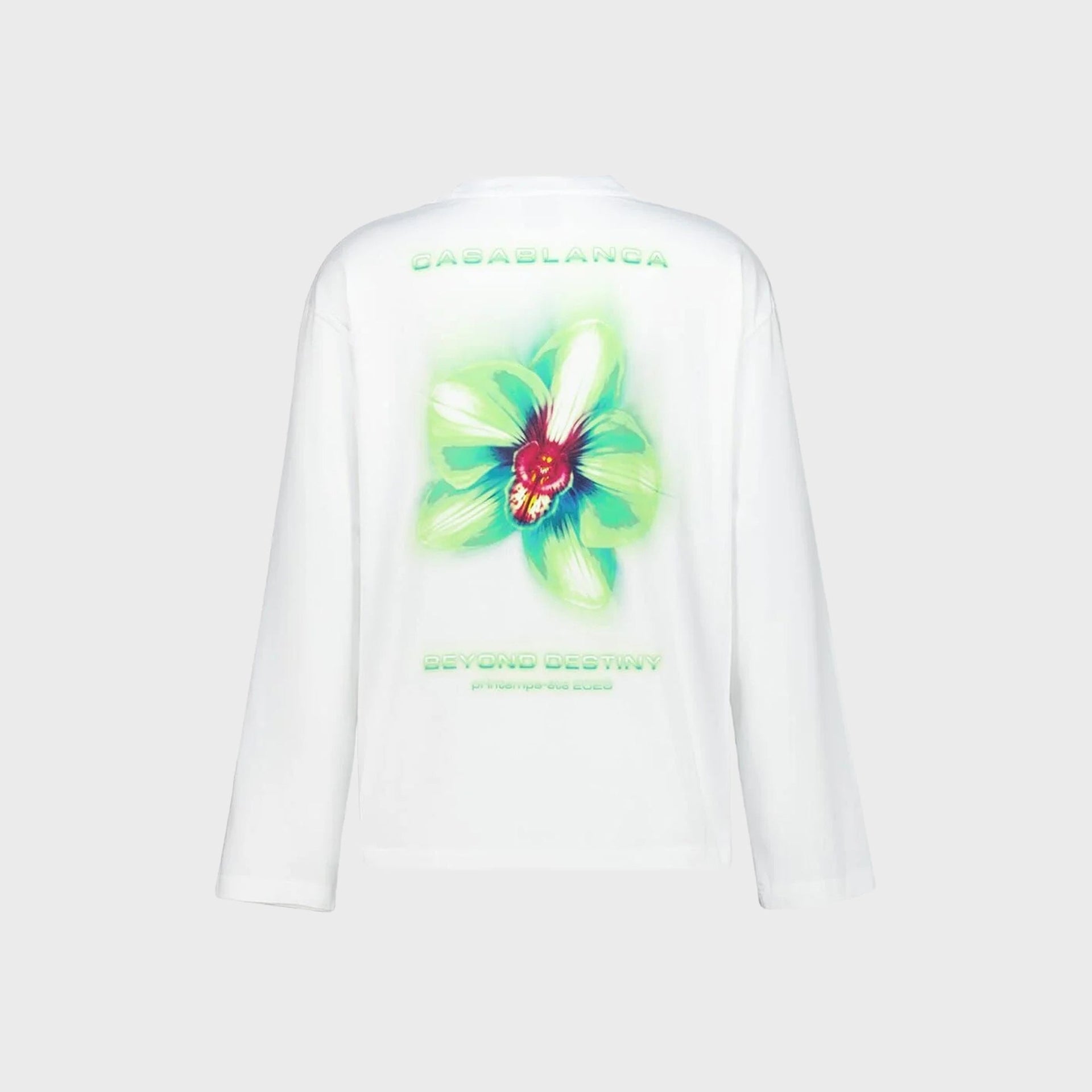 Casablanca Glitch Orchid Long Sleeve Tee - Bright White