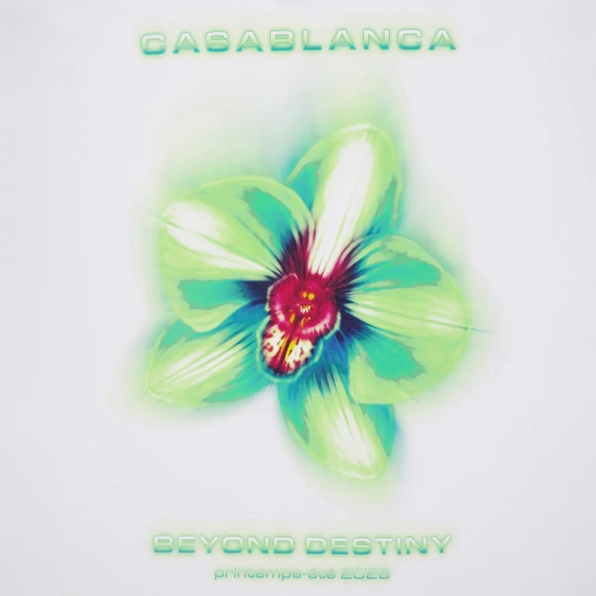 Casablanca Glitch Orchid Long Sleeve Tee - Bright White